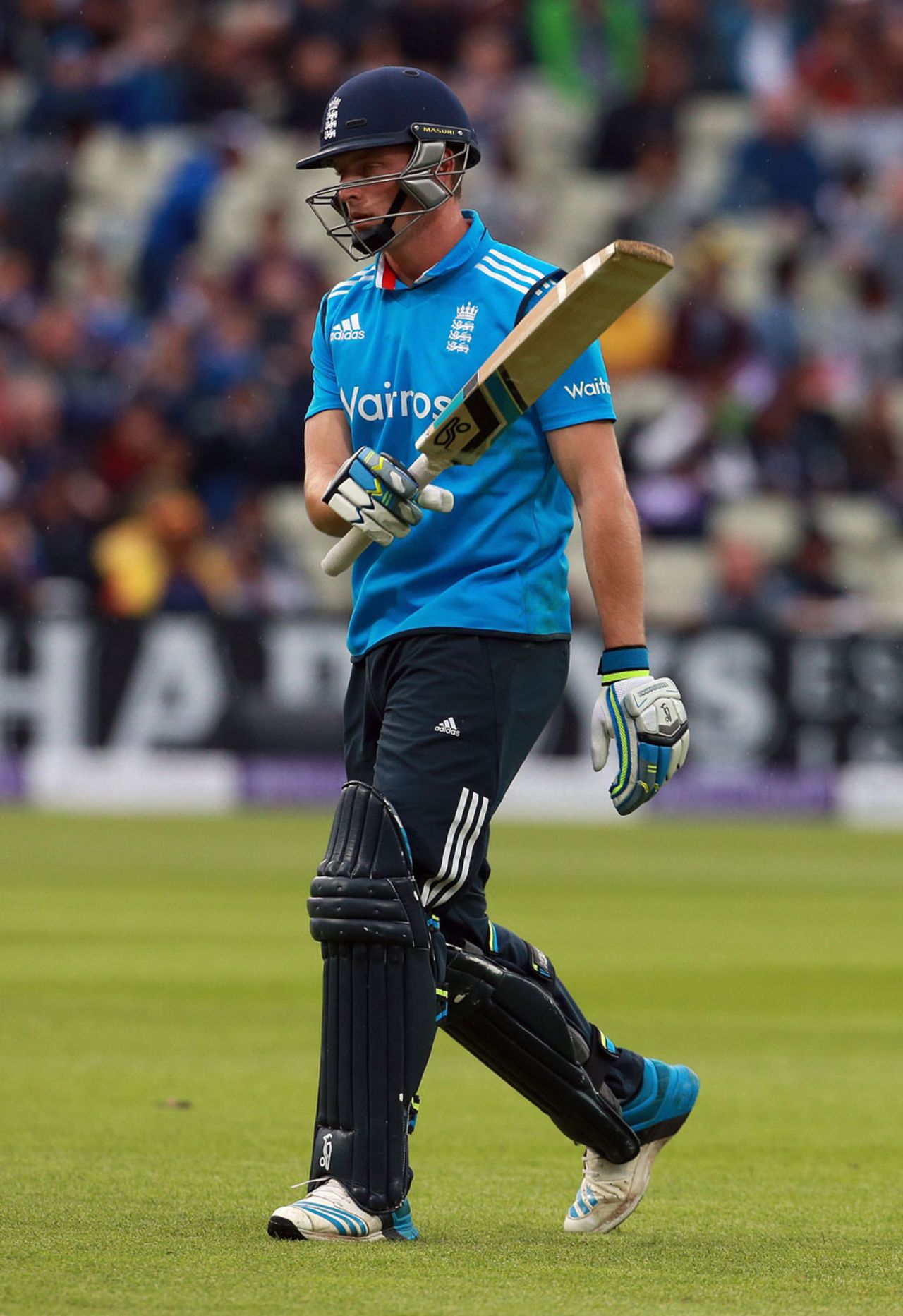 Jos Buttler walks off having been mankadded, England v Sri Lanka, 5th ODI, Edgbaston, June 3, 2014