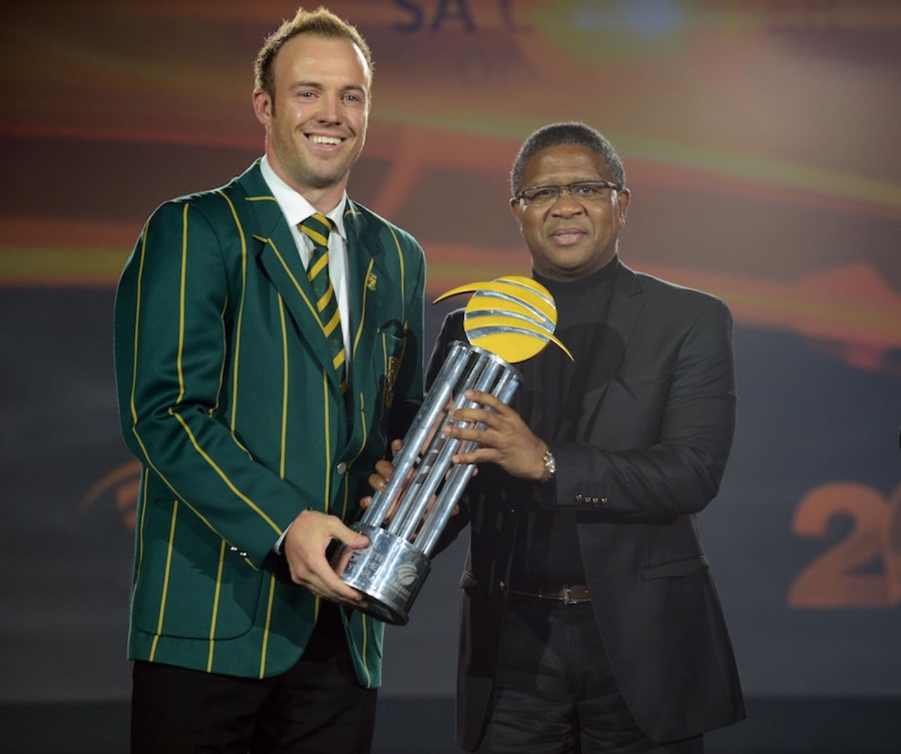 AB de Villiers receives CSA's Cricketer of the Year award, Johannesburg, June 4, 2014 