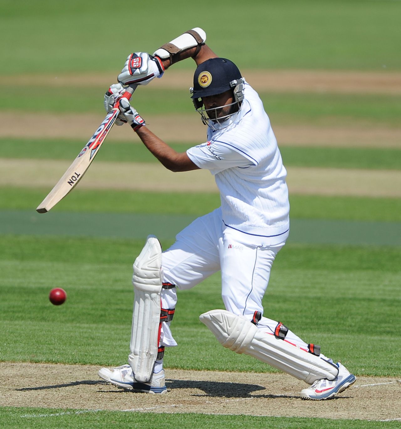 Lahriu Thirimanne survived a chance first ball, Northamptonshire v Sri Lankans, Tour match, Wantage Road, 1st day, June 5, 2014