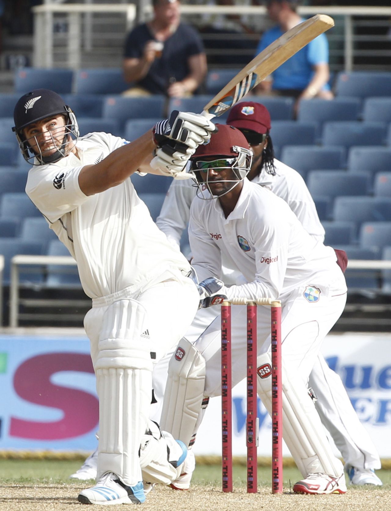 Tim Southee slogs, West Indies v New Zealand, 1st Test, Kingston, 2nd day, June 9, 2014