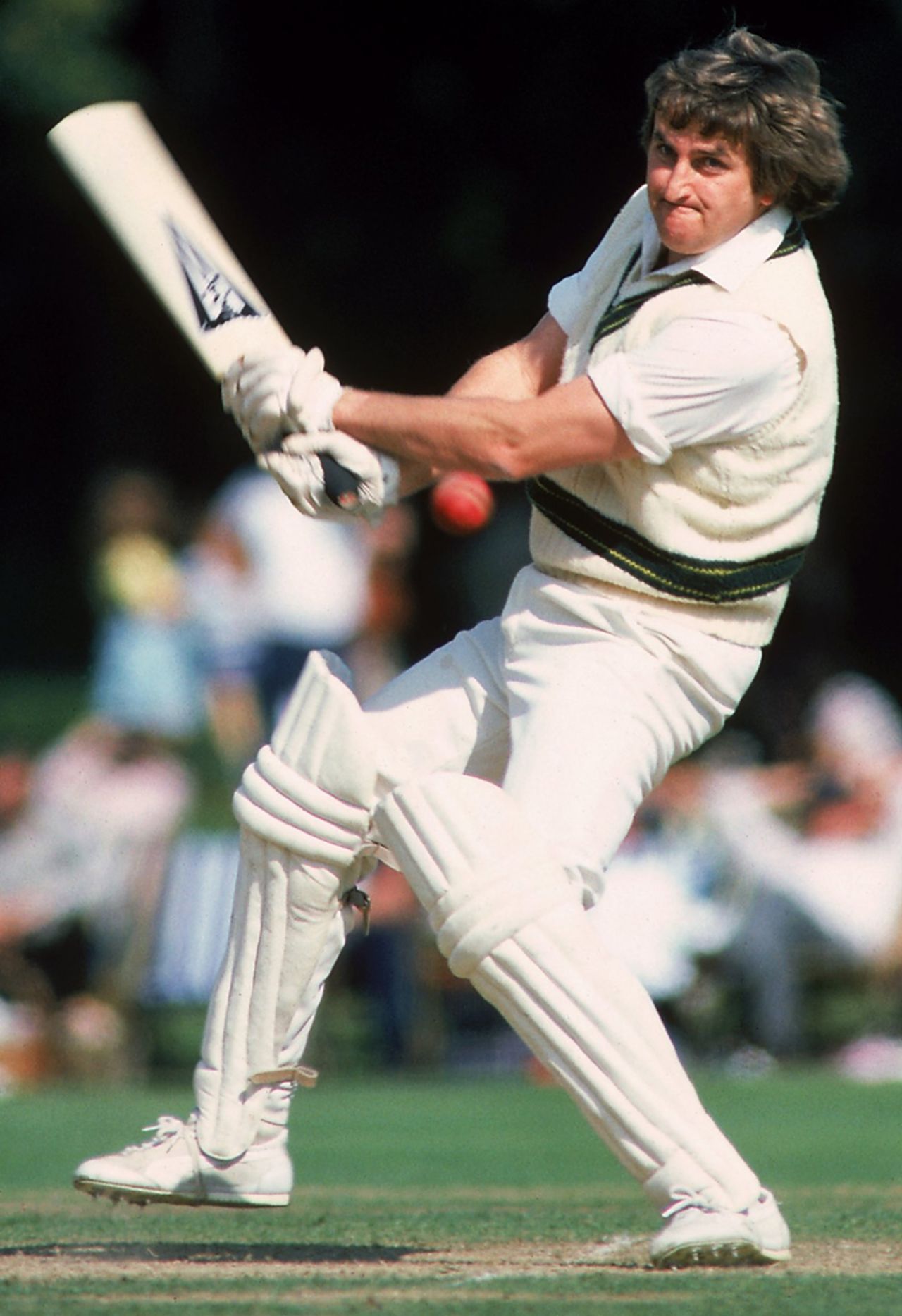 Gary Gilmour bats for the Australian Taverners, Arundel, August, 1980