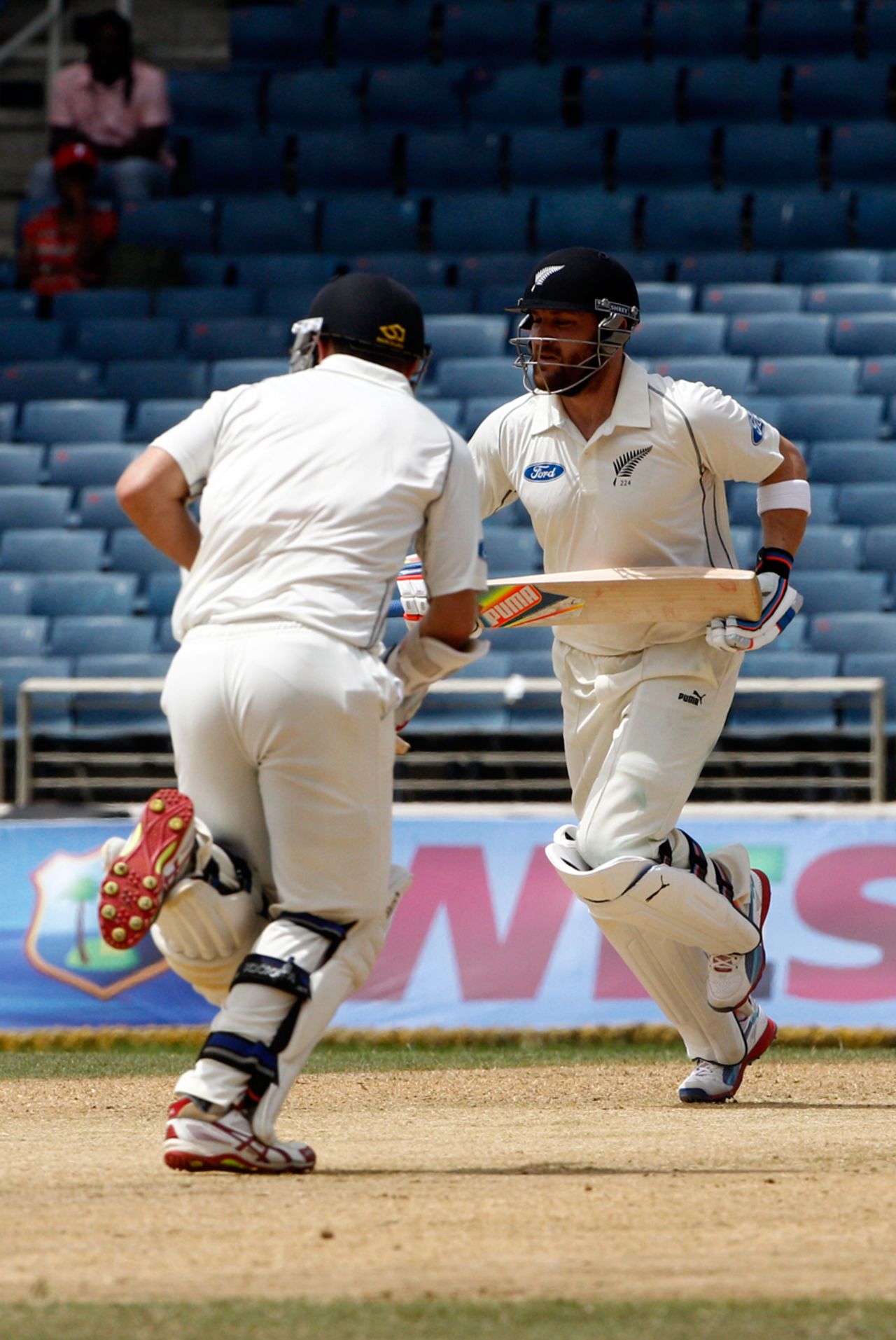 Tom Latham and Brendon McCullum take a run, West Indies v New Zealand, 1st Test, Kingston, 4th day, June 11, 2014