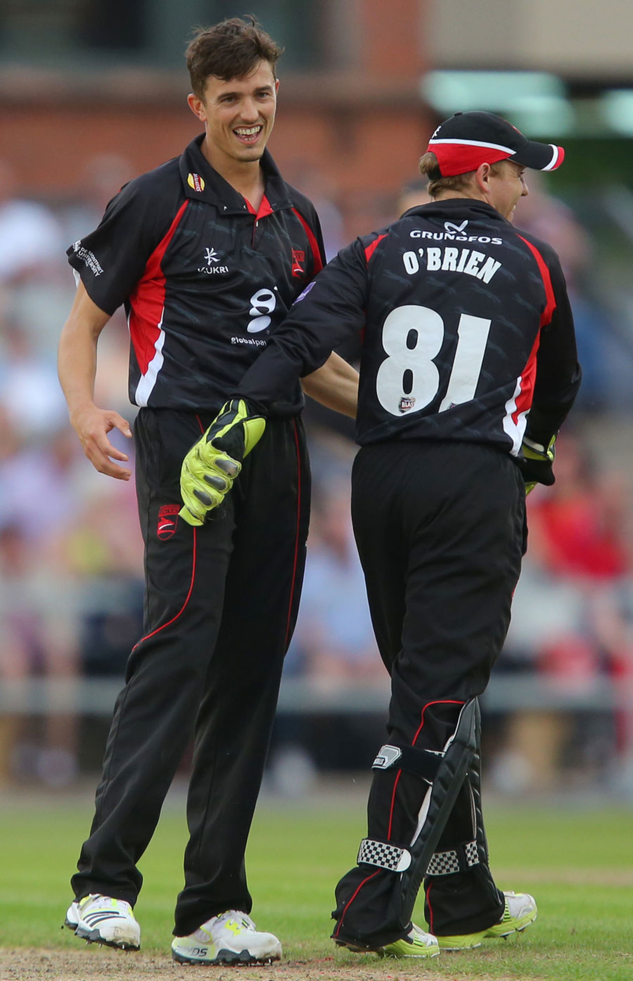 Leicestershire's loan signing Richard Jones was in the wickets, Lancashire v Leicestershire, NatWest T20 Blast, Northern Division, Old Trafford, June 13, 2014