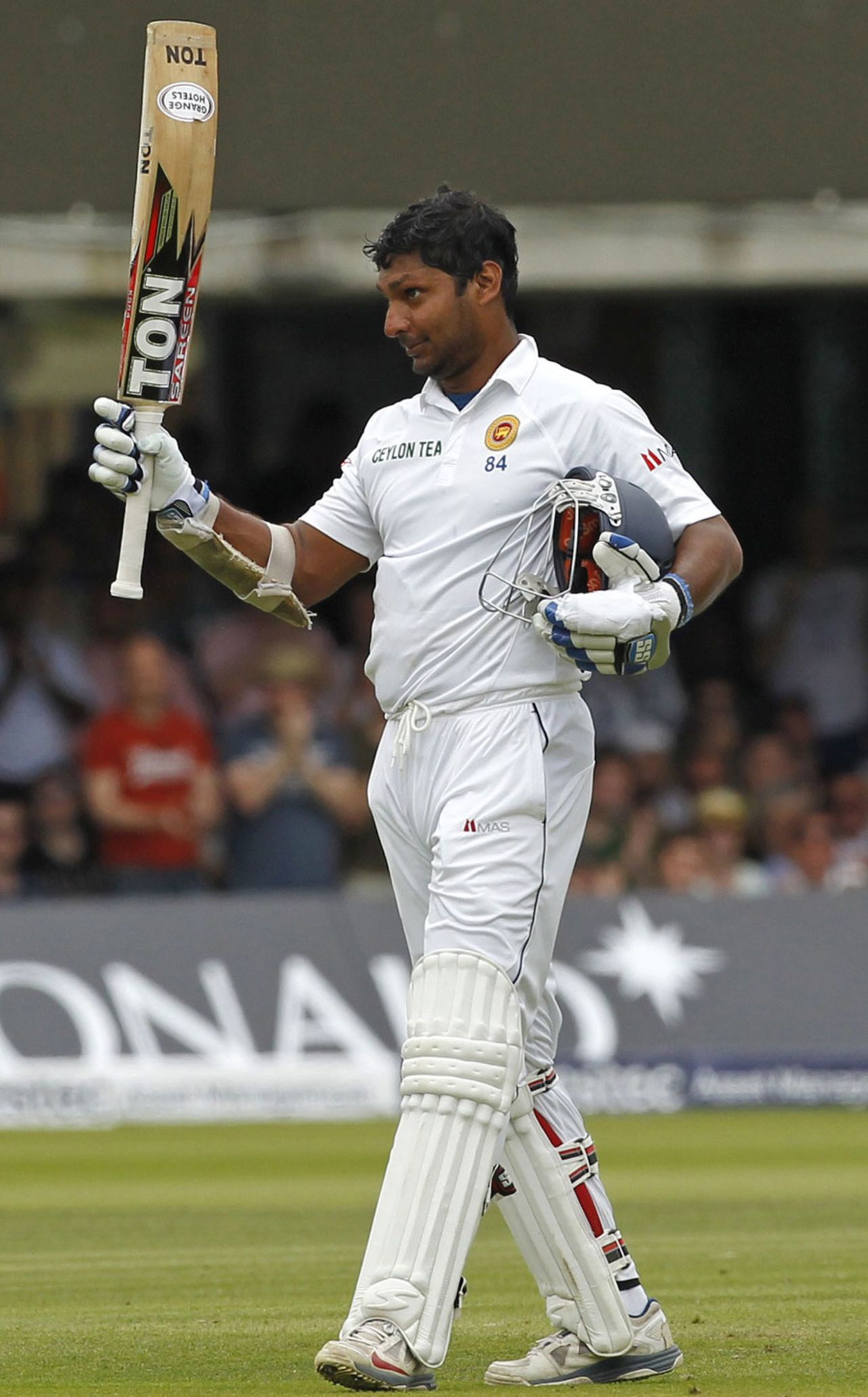 Kumar Sangakkara takes the applause for his first Lord's century, England v Sri Lanka, 1st Investec Test, Lord's, 3rd day, June 14, 2014