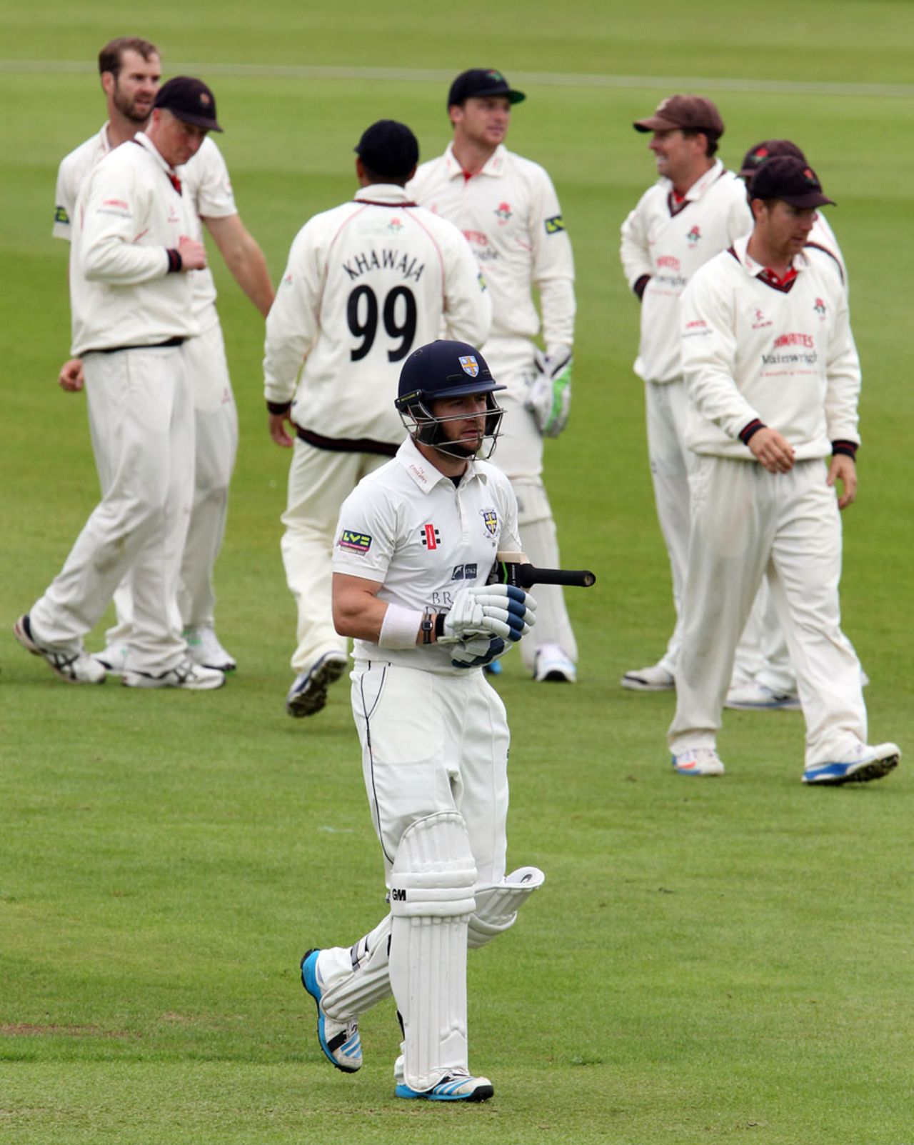 Mark Stoneman fell after making a half-century, Durham v Lancashire, County Championship, Division One, 1st day, Chester-le-Street, June 15, 2014