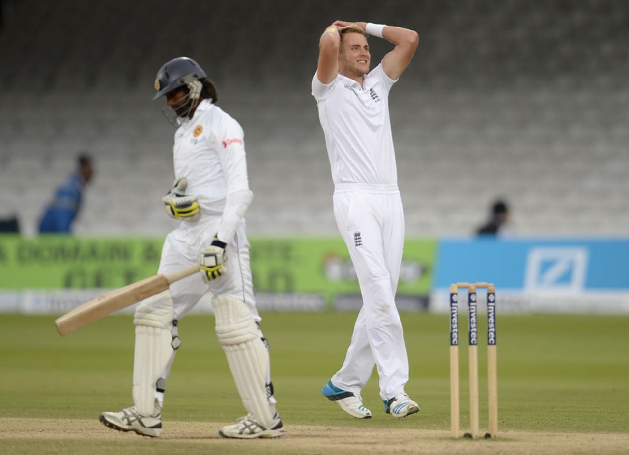 Nuwan Pradeep survived Stuart Broad's final over, England v Sri Lanka, 1st Investec Test, Lord's, 5th day, June 16, 2014