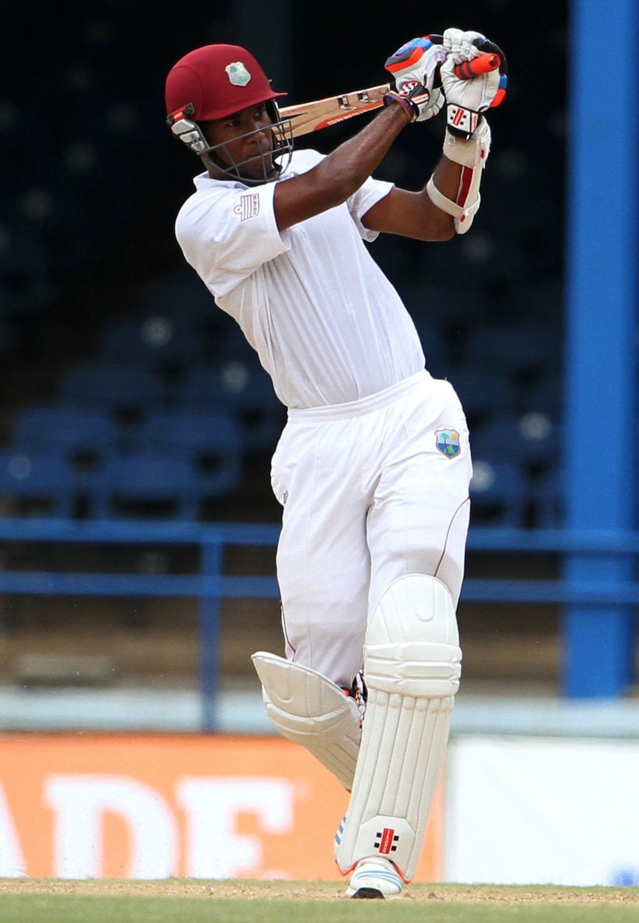 Kraigg Brathwaite pulls, West Indies v New Zealand, 2nd Test, Trinidad, 2nd day, June 17, 2014