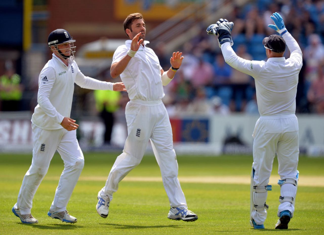 Liam Plunkett claimed two wickets in two balls, England v Sri Lanka, 2nd Investec Test, Headingley, 1st day, June 20, 2014