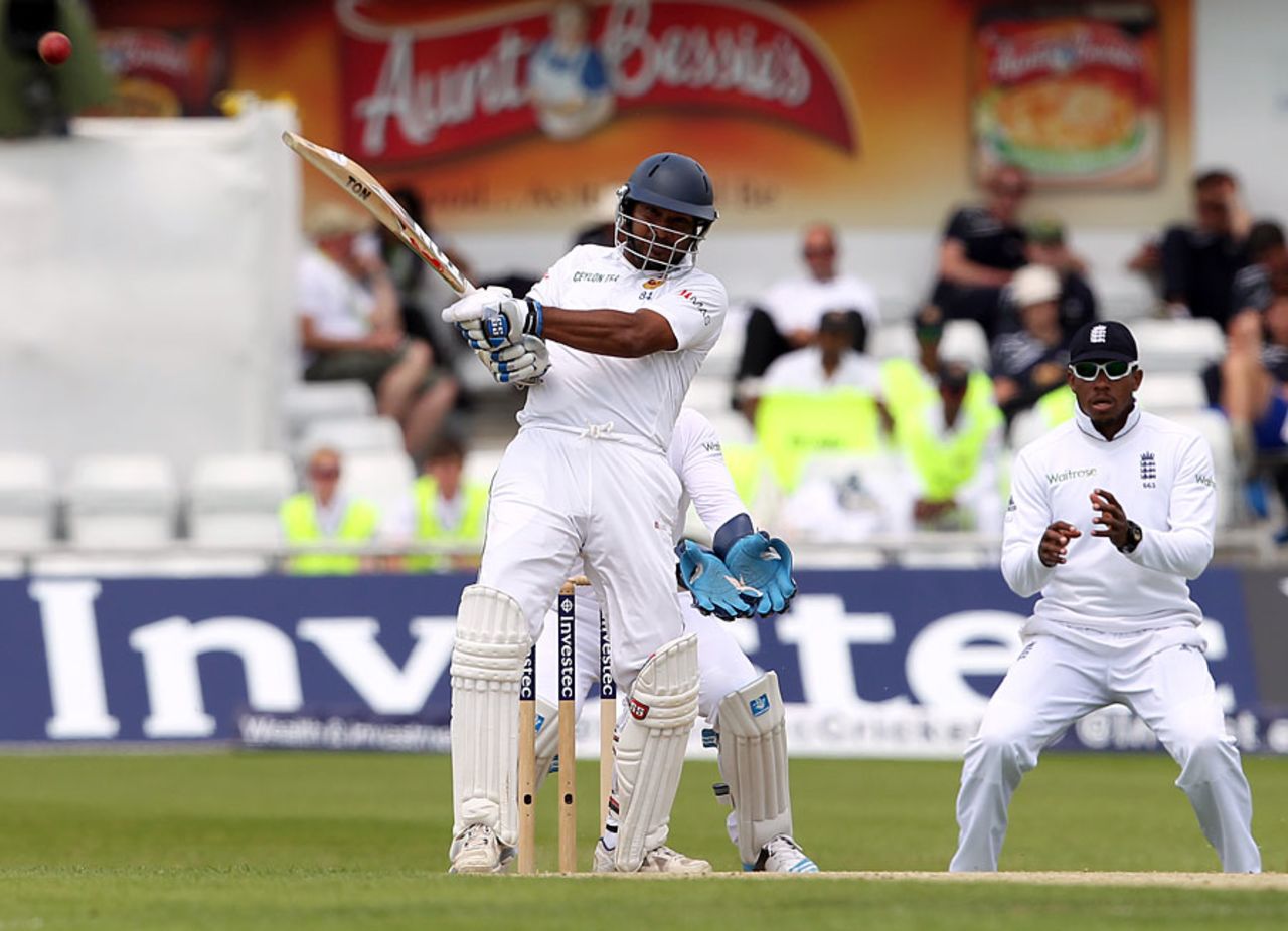 Kumar Sangakkara plays the pull, England v Sri Lanka, 2nd Investec Test, Headingley, 1st day, June 20, 2014