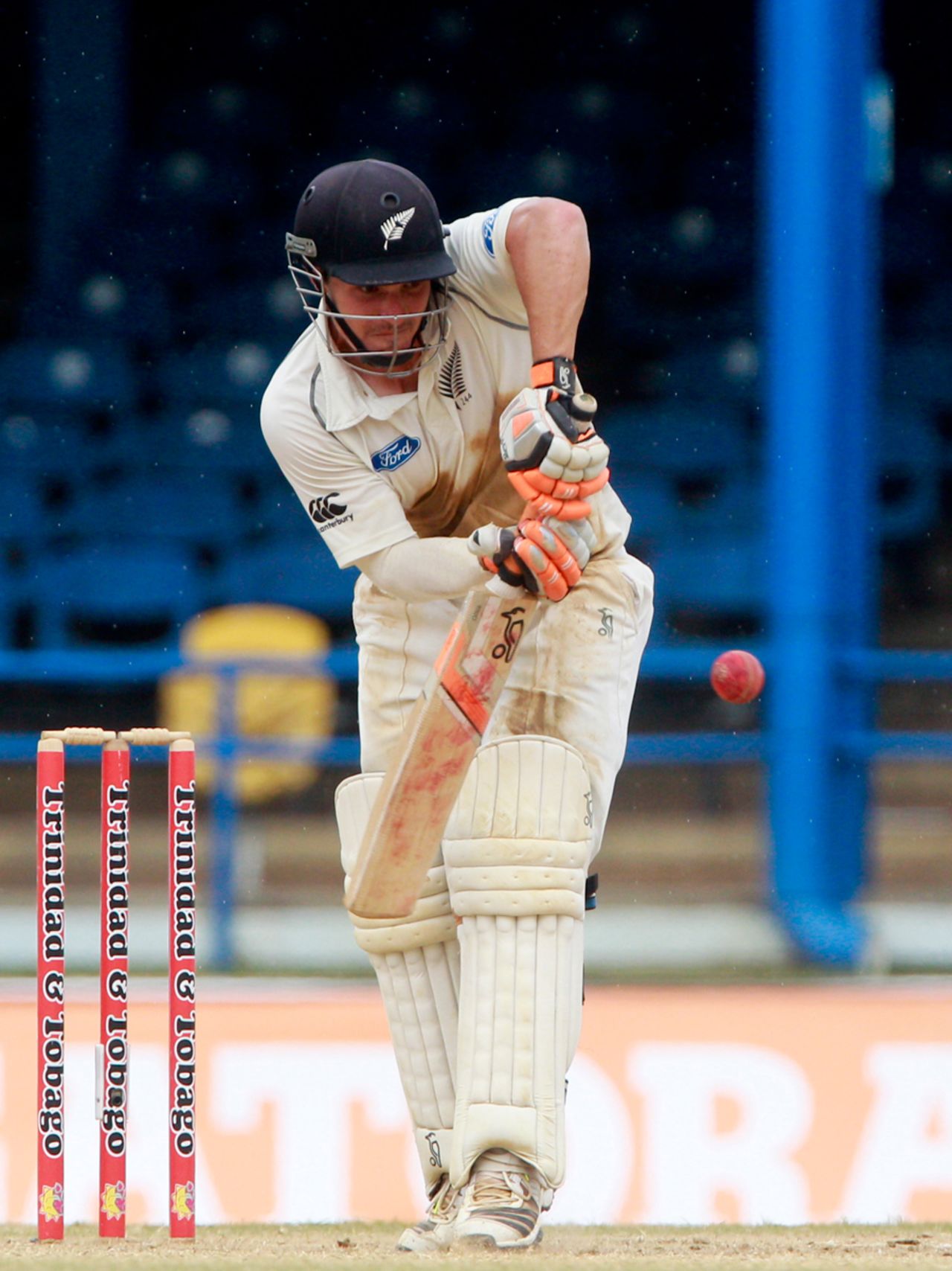 BJ Watling resolutely defends, West Indies v New Zealand, 2nd Test, Trinidad, 5th day, June 20, 2014