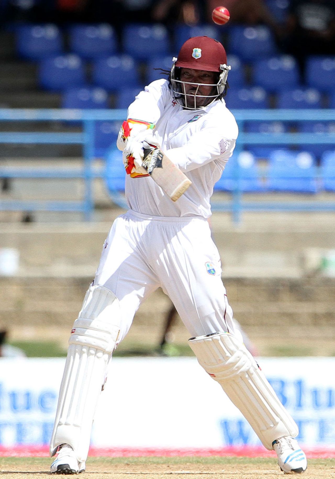 Chris Gayle cuts, West Indies v New Zealand, 2nd Test, Port of Spain, 5th day, June 20, 2014