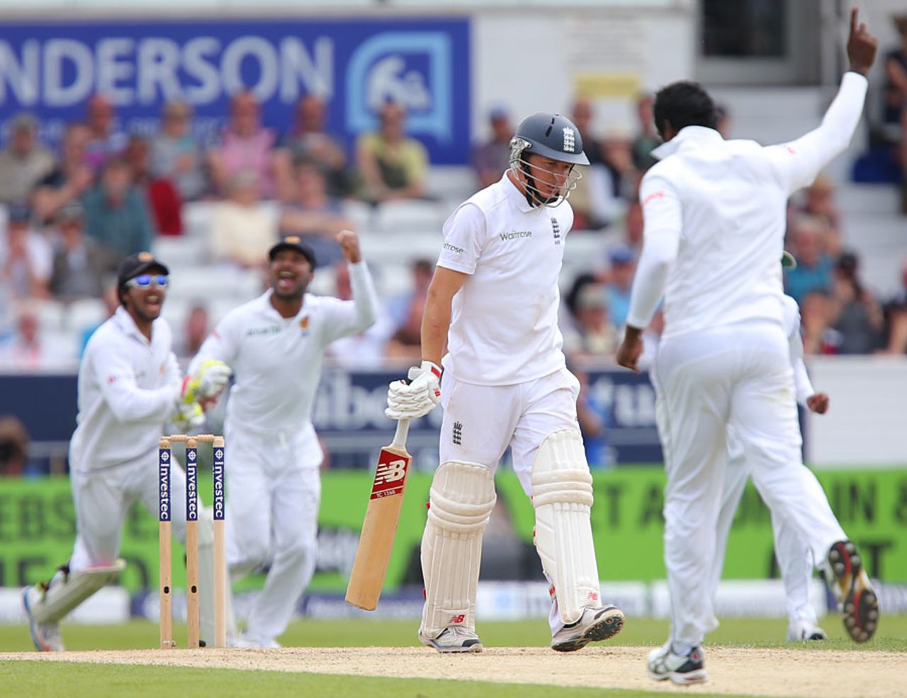 Gary Ballance was caught behind off Angelo Mathews, England v Sri Lanka, 2nd Investec Test, Headingley, 2nd day, June 21, 2014