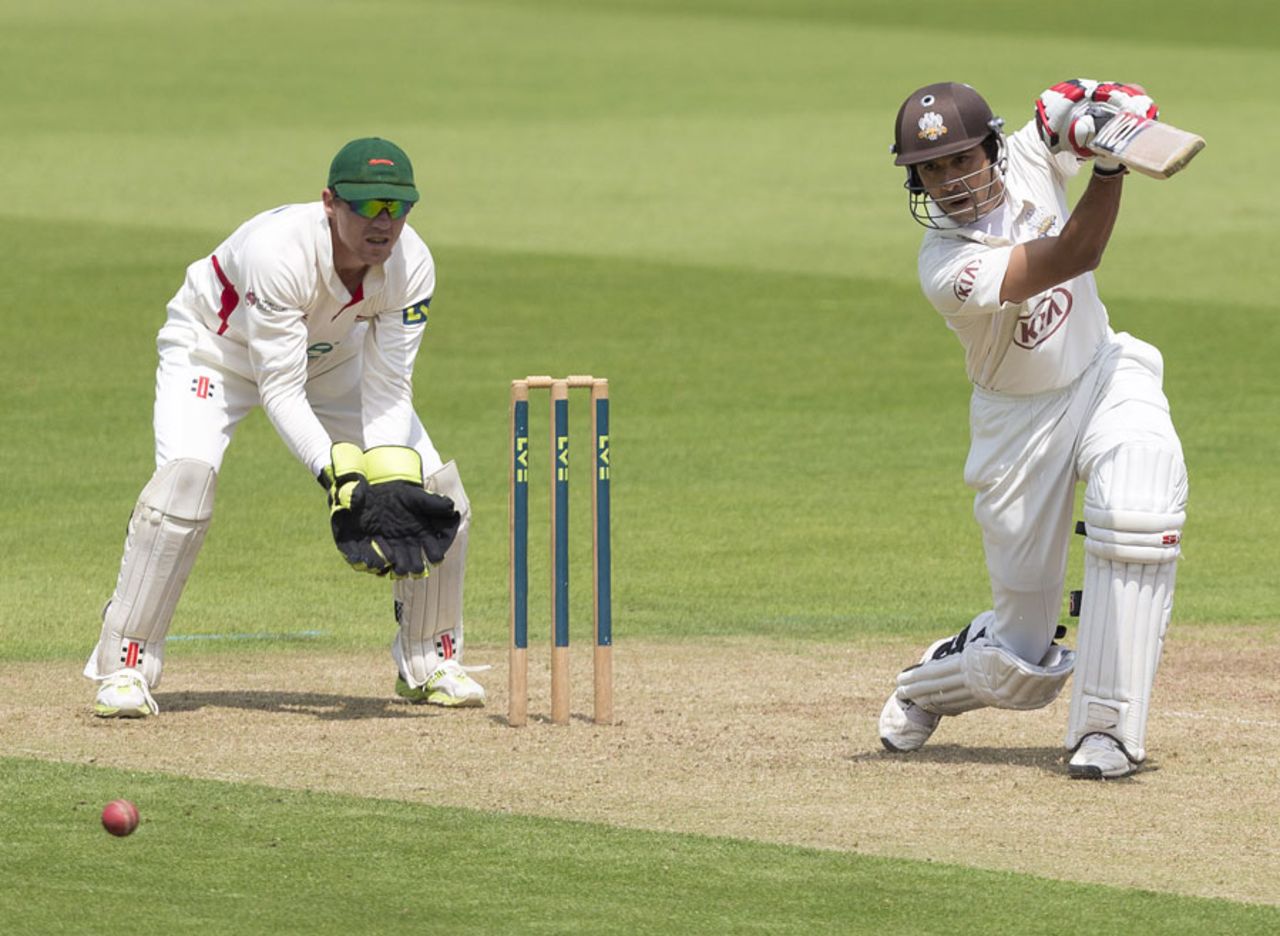 Vikram Solanki pushes into the off side, Surrey v Leicestershire, County Championship Division Two, The Oval, 1st day, June 22, 2014