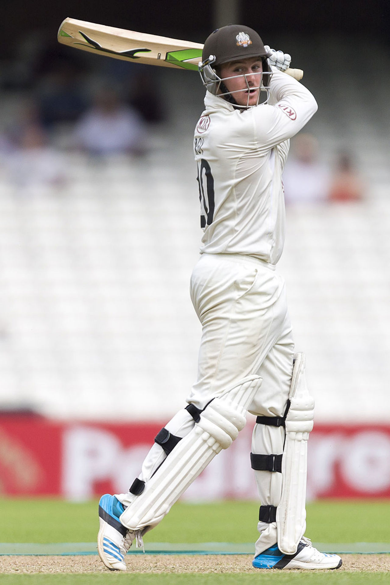Jason Roy cuts during his 76, Surrey v Leicestershire, County Championship Division Two, The Oval, 1st day, June 22, 2014