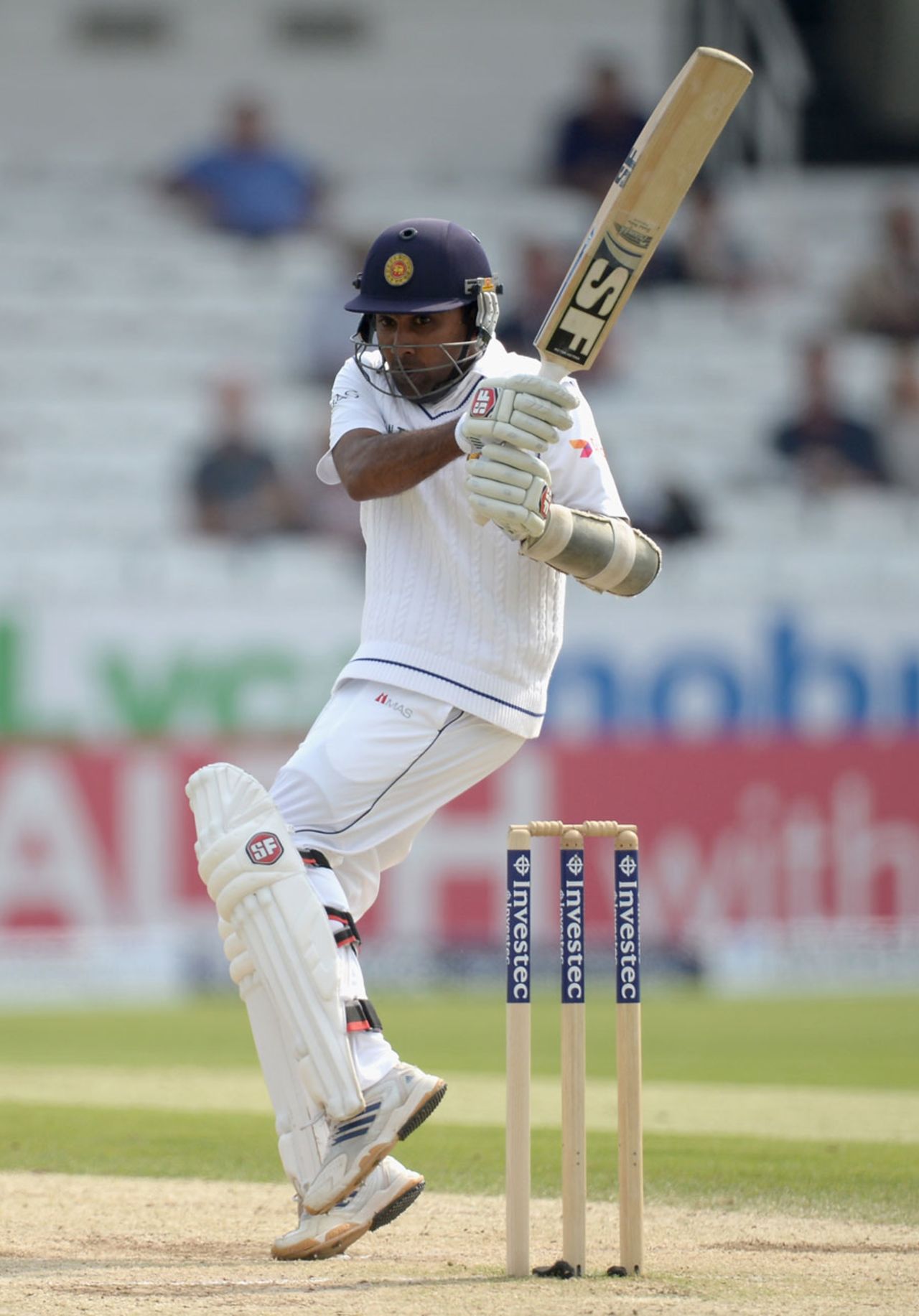 Mahela Jayawardene pulls on his way to fifty, England v Sri Lanka, 2nd Investec Test, Headingley, 3rd day, June 22, 2014