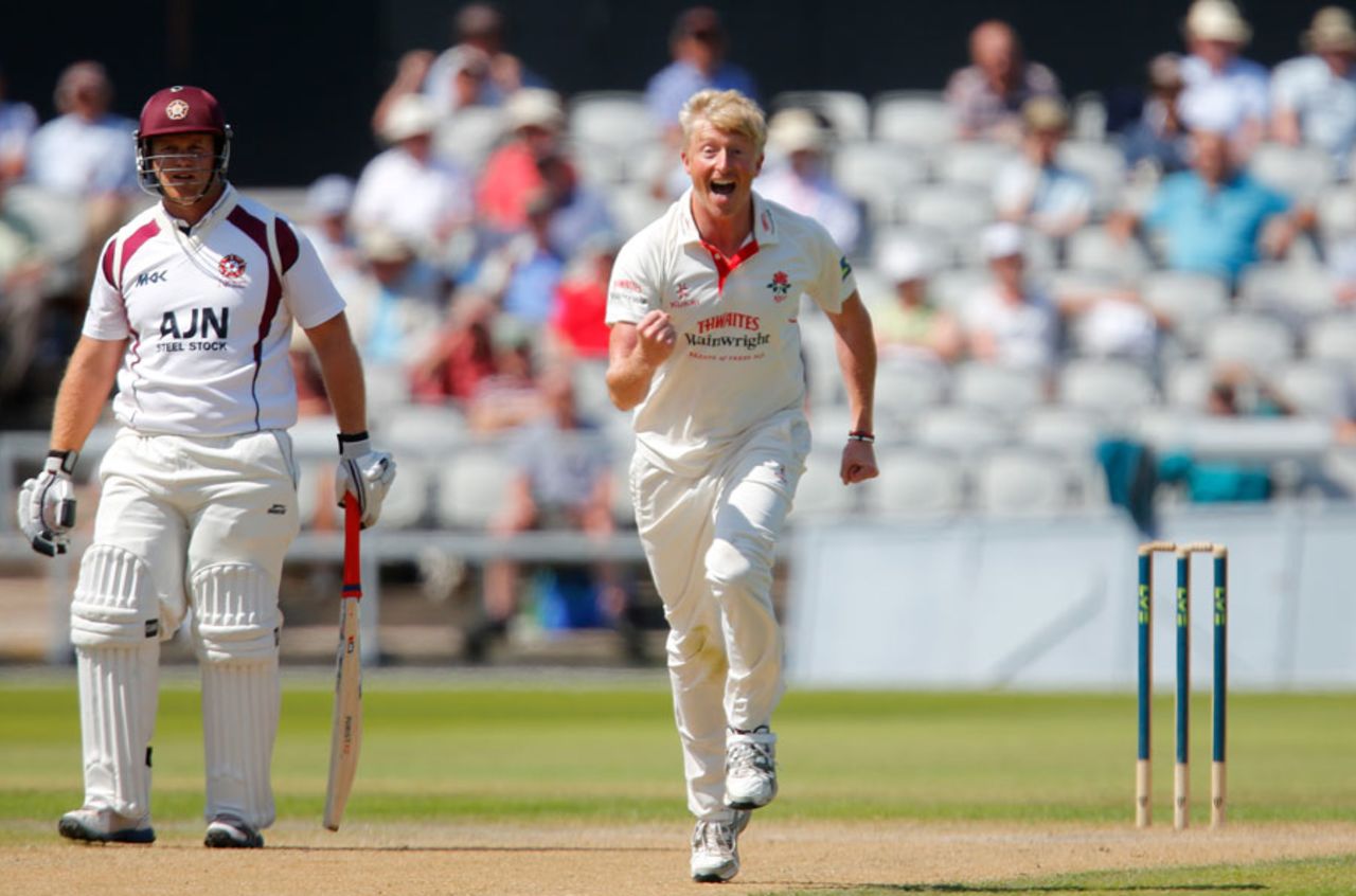Glen Chapple struck twice early on, Lancashire v Northamptonshire, County Championship, Division One, Old Trafford, 2nd day, June 23, 2014