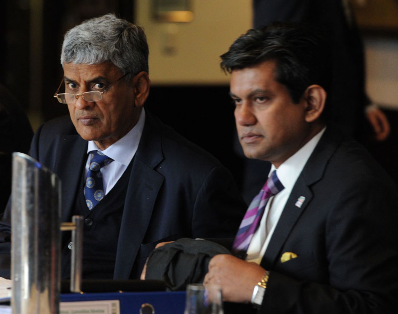 BCCI's Sanjay Patel and BCB's Nizamuddin Chowdhury at the ICC conference, Melbourne, June 24, 2014