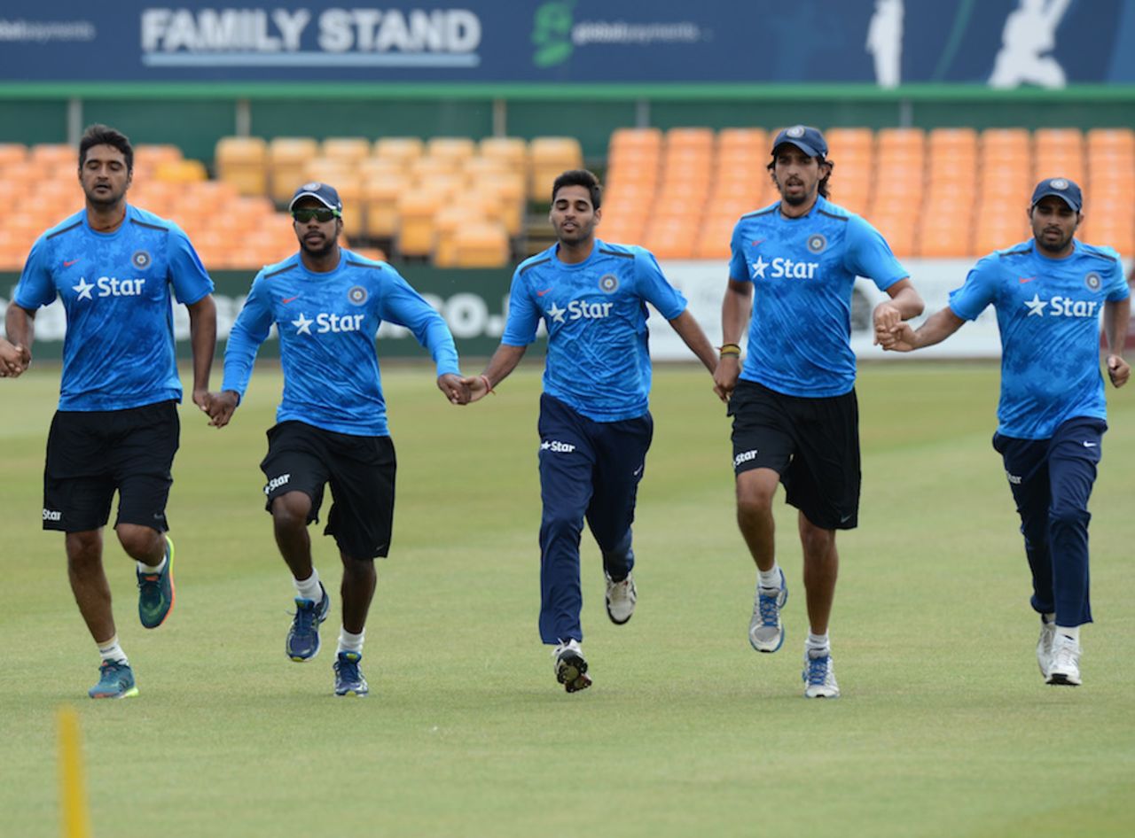 India's pace-bowling group does the hard yards, Leicester, June 25, 2014 