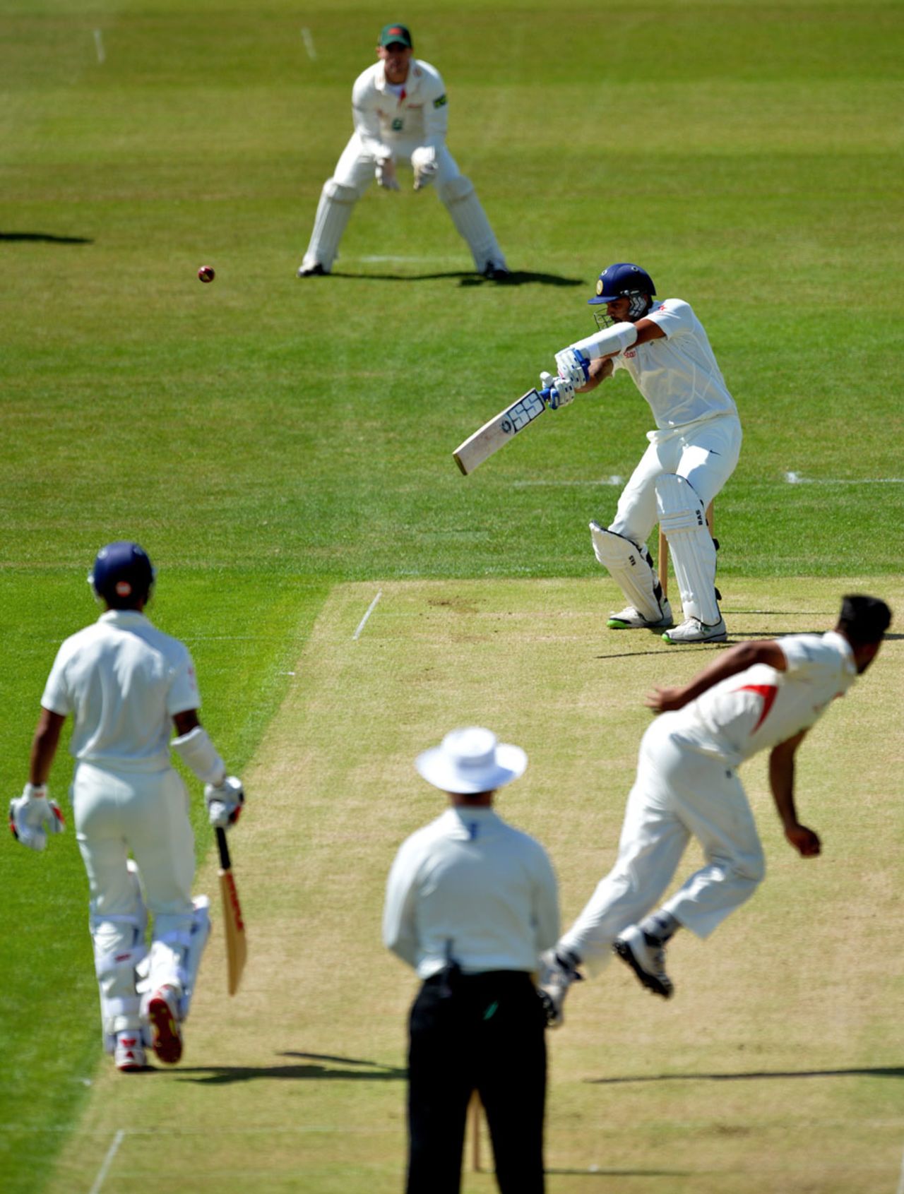 M Vijay struck three fours during his 20, Leicestershire v Indians, Leicester, 1st day, June 26, 2014