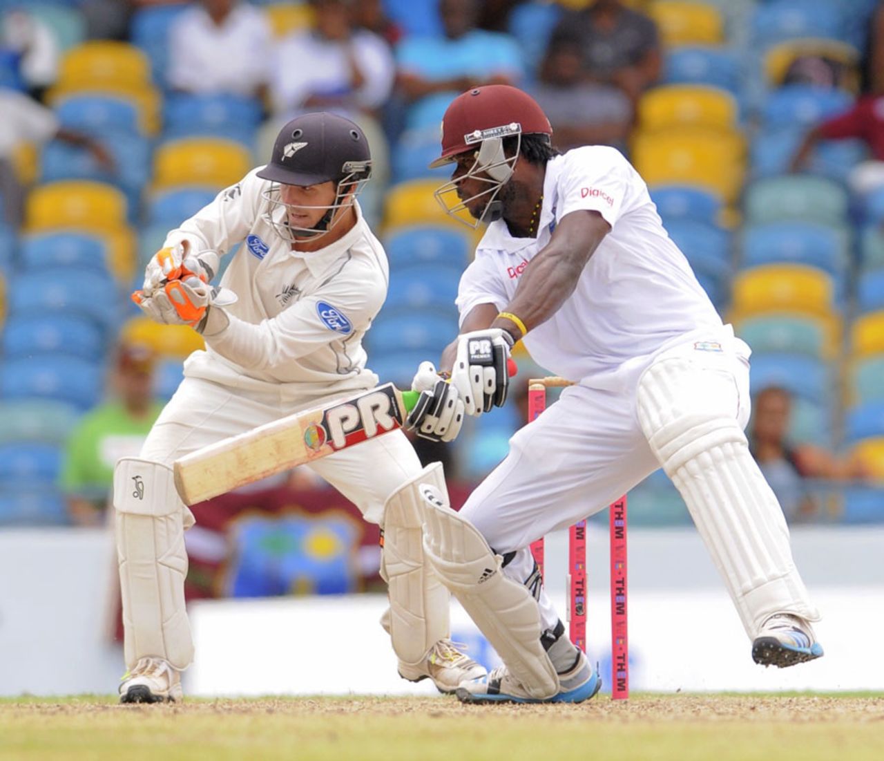 Kirk Edwards cuts the ball, West Indies v New Zealand, 3rd Test, Barbados, 2nd day, June 27, 2014