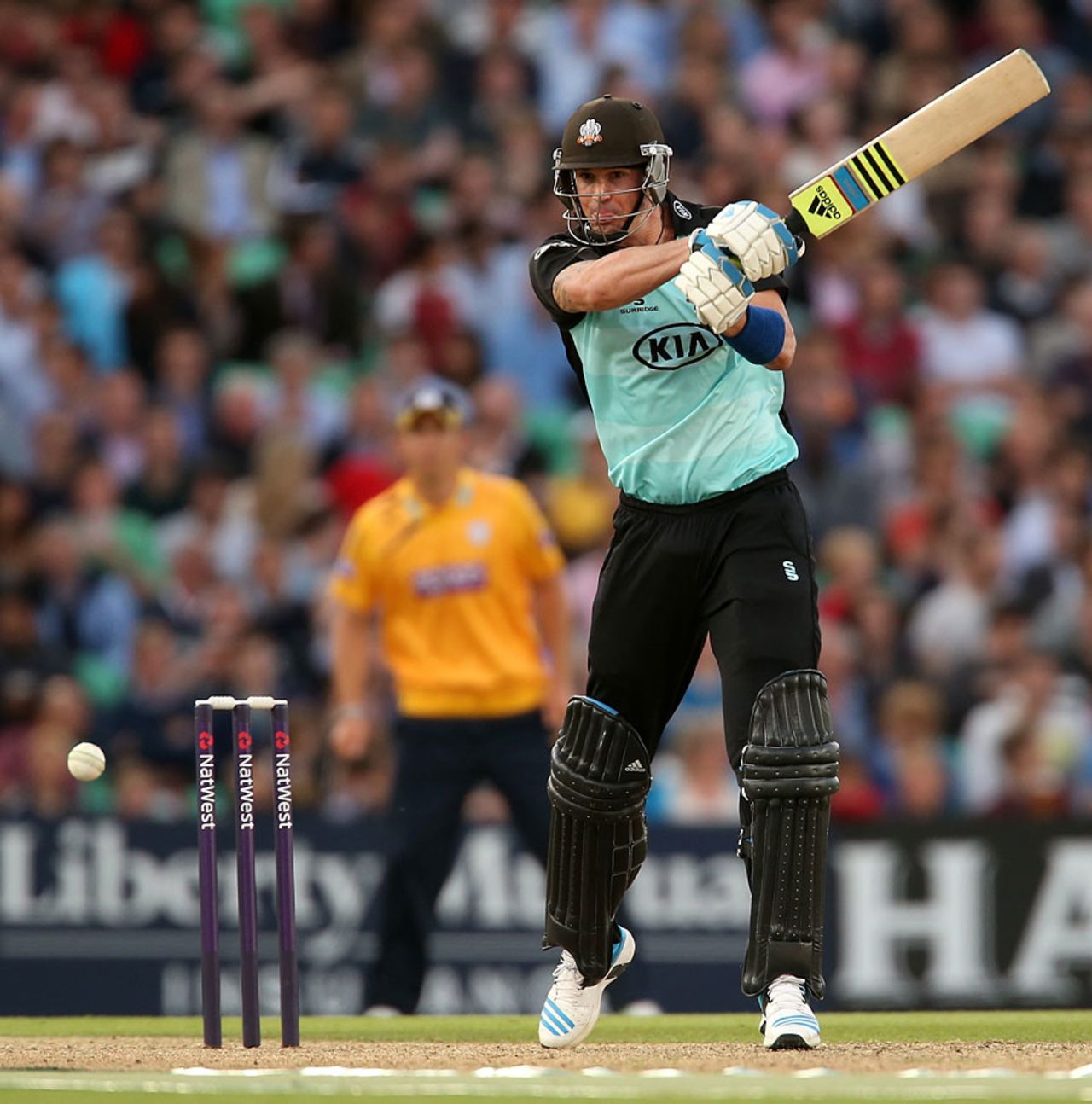 Kevin Pietersen helped finish Surrey's chase with an unbeaten 24, Surrey v Hampshire, NatWest T20 Blast, South Division, The Oval, June 27, 2014