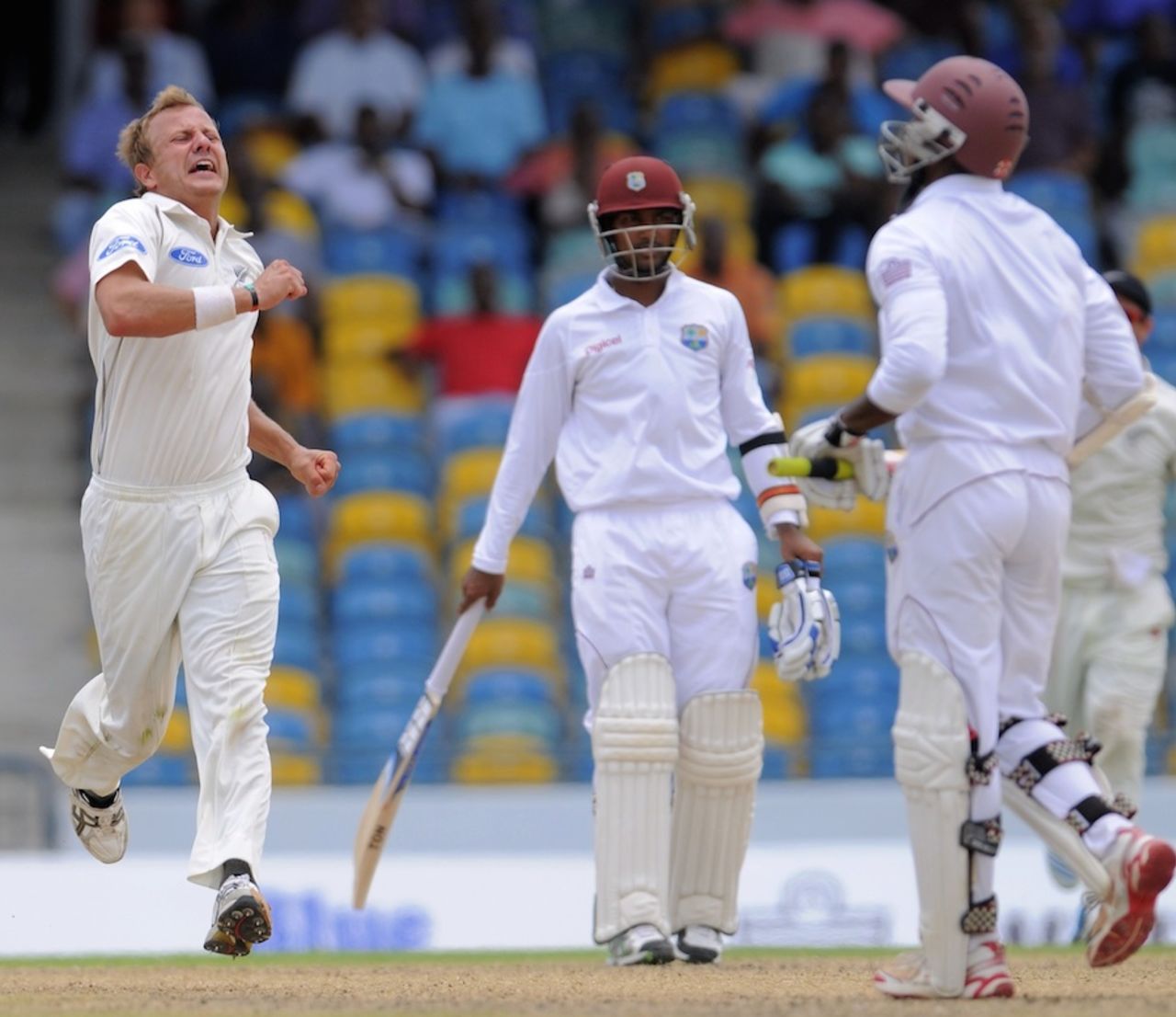 Neil Wagner removed Shivnarine Chandepaul at the stroke of lunch, West Indies v New Zealand, 3rd Test, Barbados, 3rd day, June 28, 2014