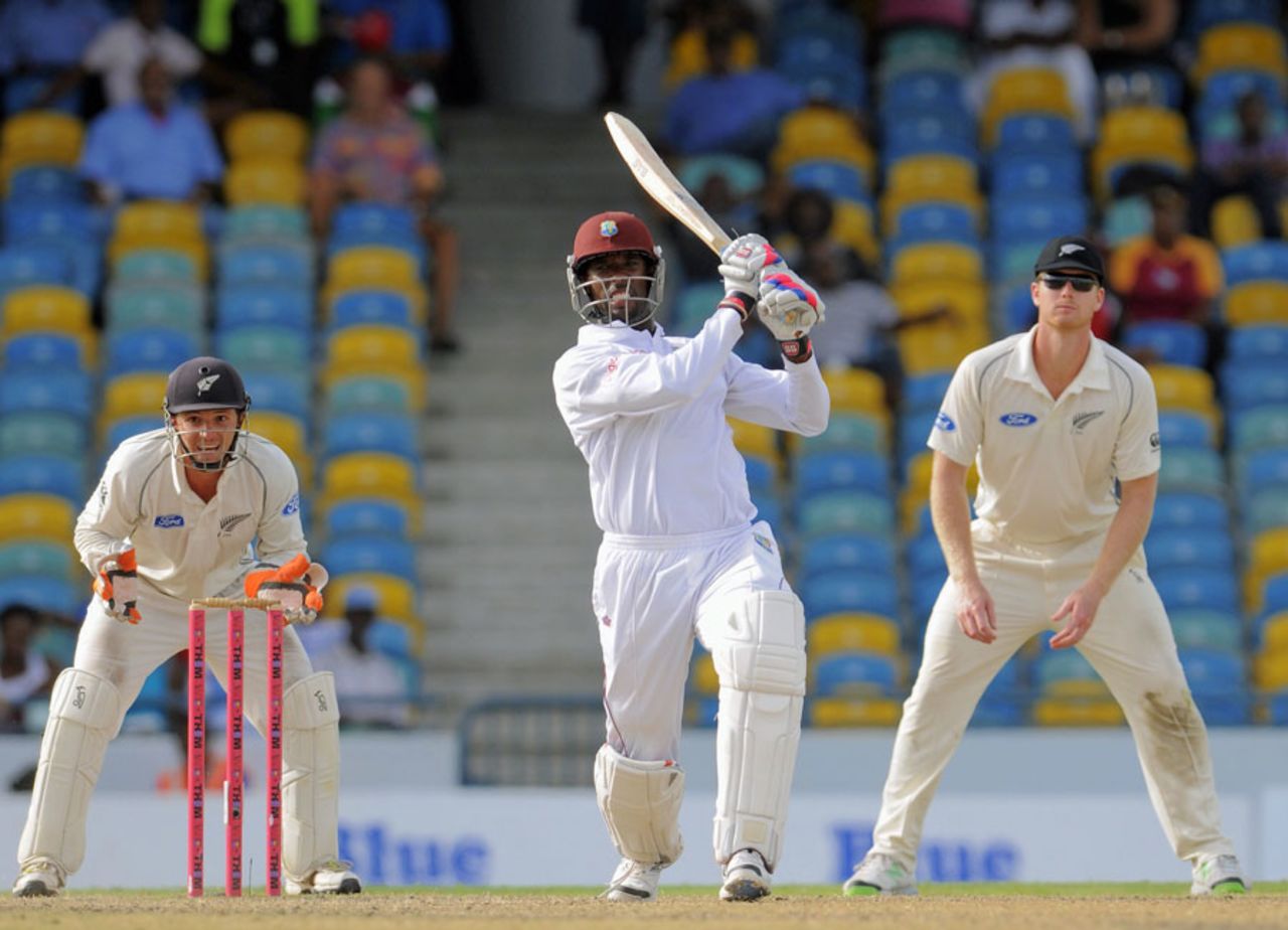 Shane Shillingford scored a stubborn 30, West Indies v New Zealand, 3rd Test, Barbados, 5th day, June 30, 2014