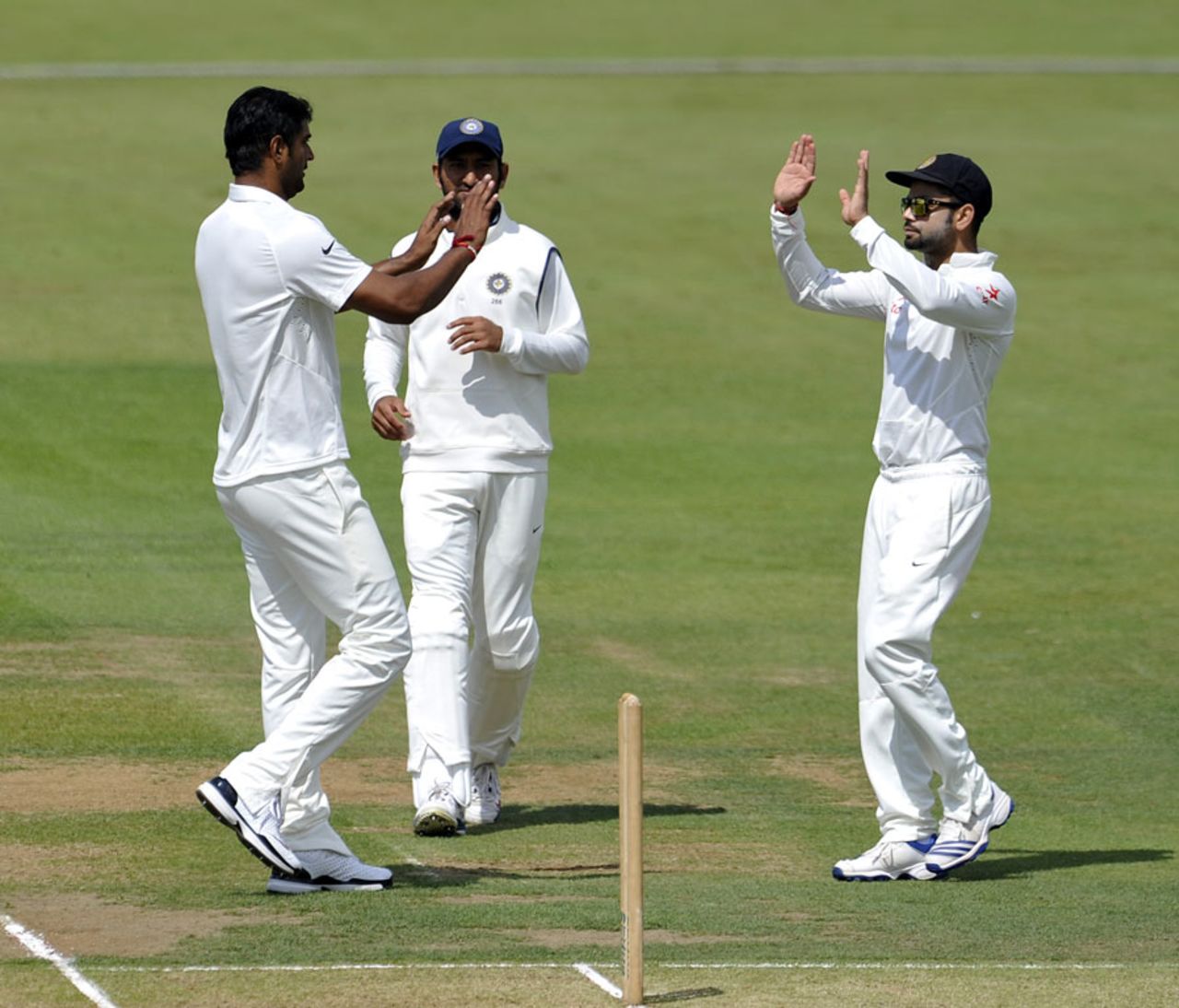 Pankaj Singh claimed an early wicket, Derbyshire v Indians, Tour match, Derby, 1st day, July 1, 2014