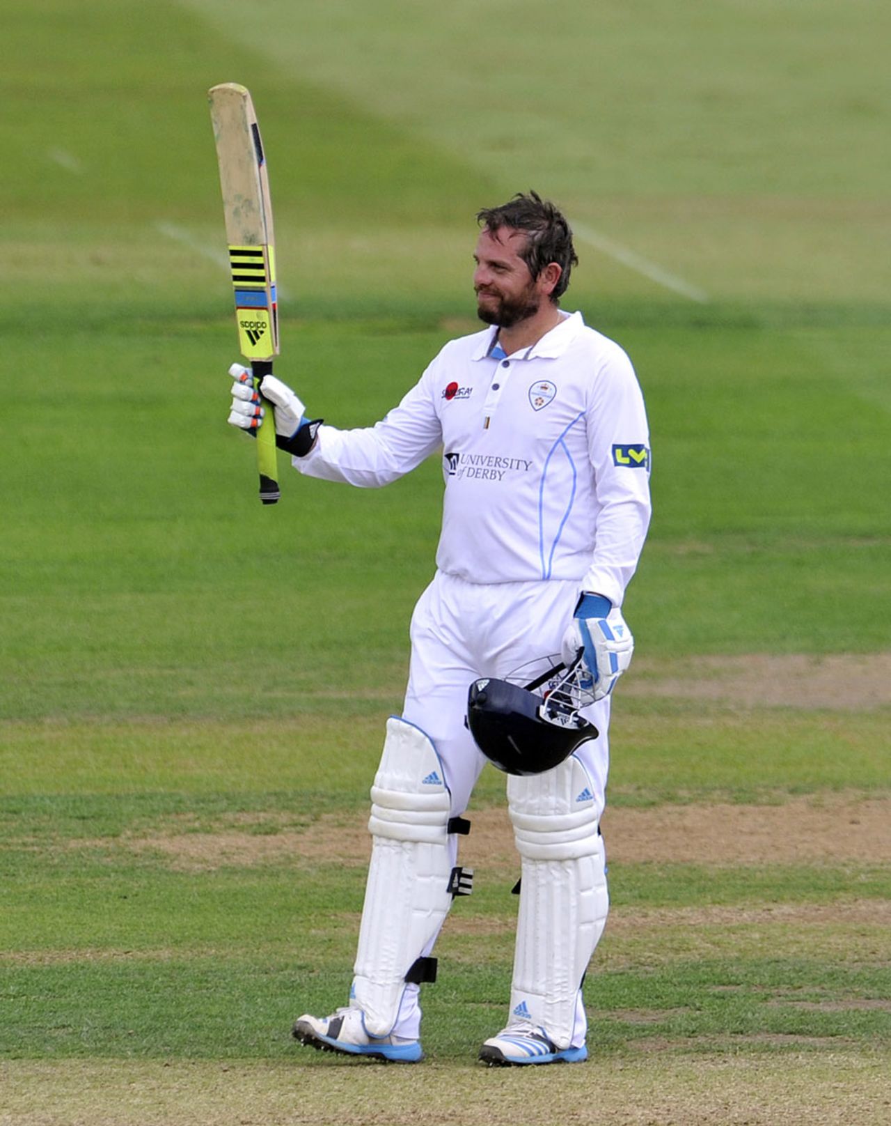 Wes Durston hit several boundaries in his 95, Derbyshire v Indians, Tour match, Derby, 1st day, July 1, 2014