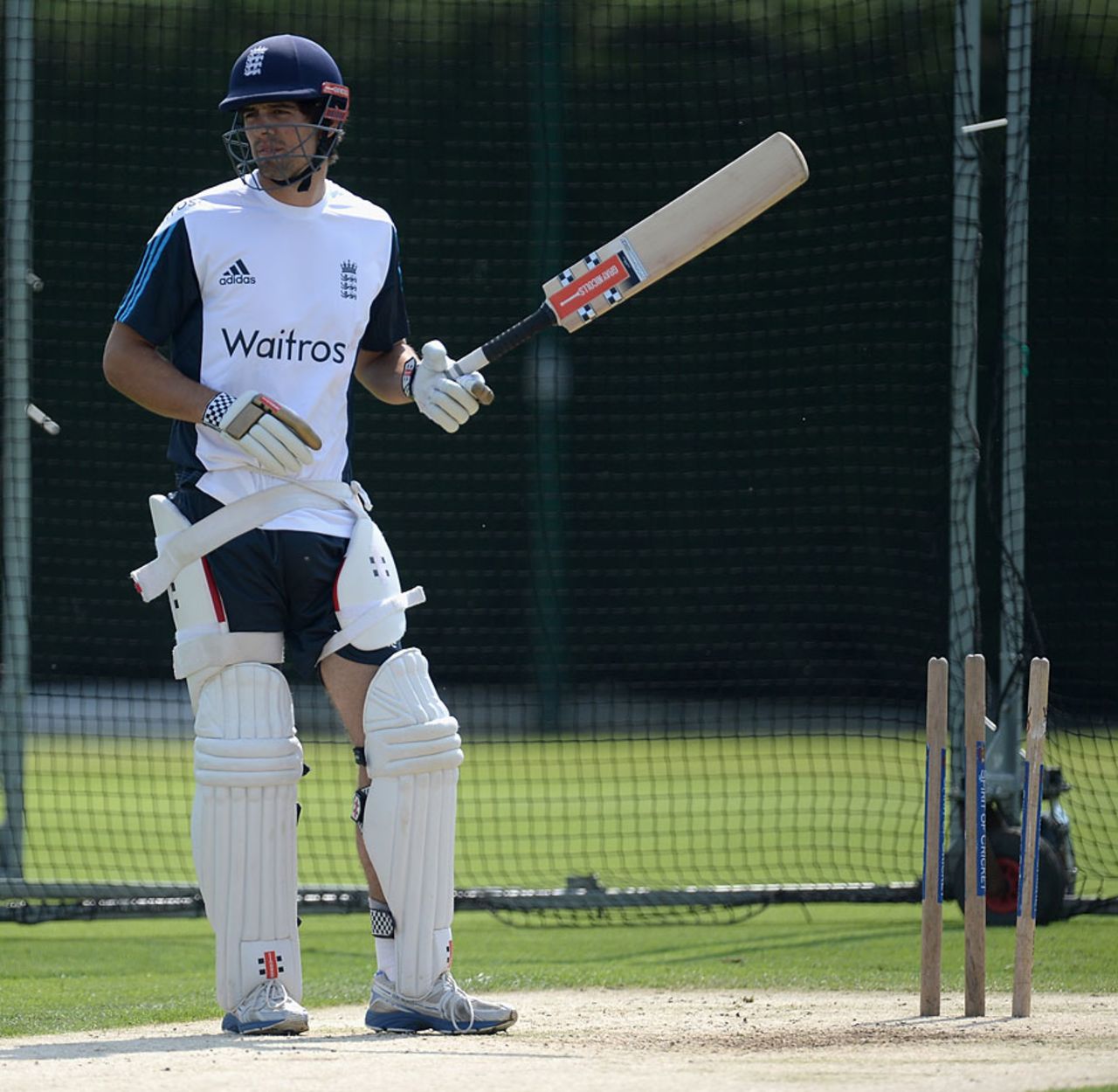 Alastair Cook in the nets, Loughborough, July 2, 2014