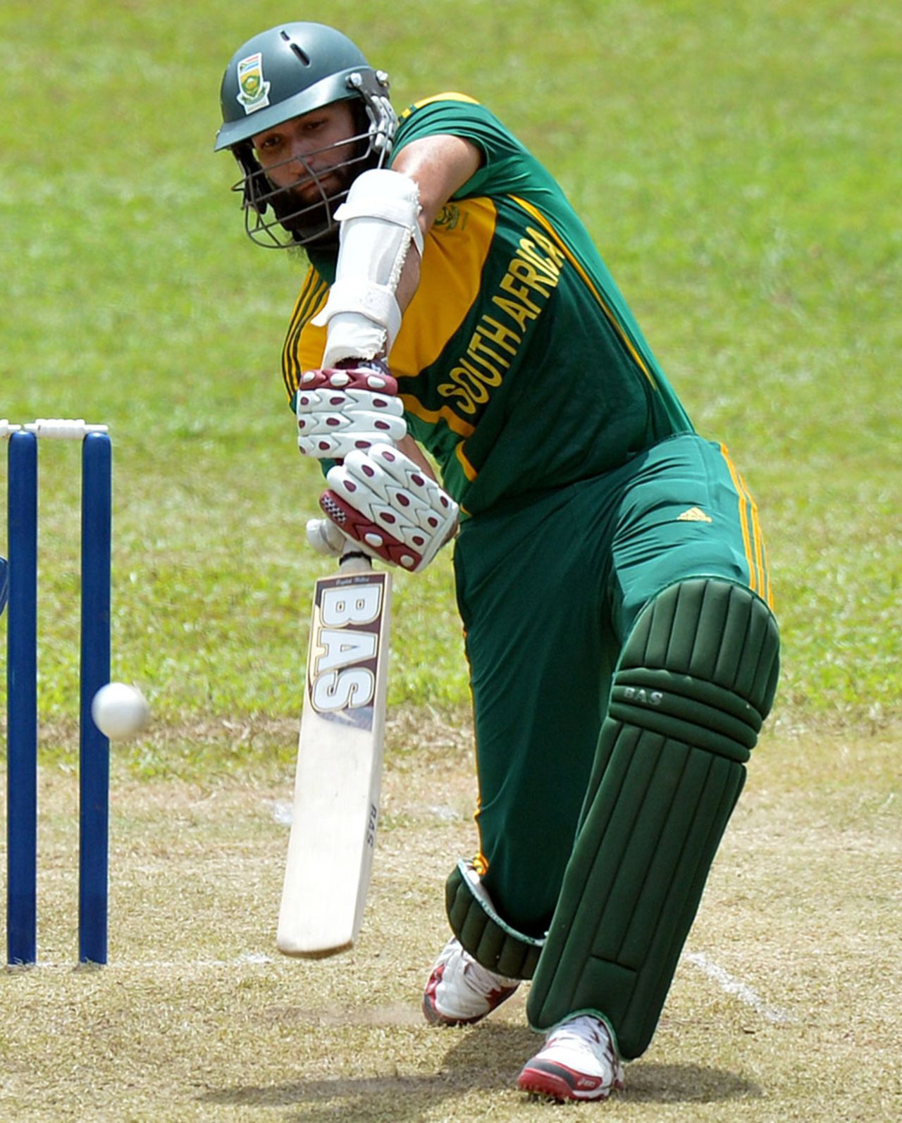 Hashim Amla struck a 79-ball 104, Sri Lanka Board President's XI v South Africans, Tour match, Moratuwa, July 3, 2014