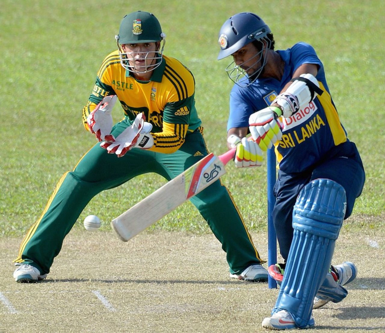 Dinesh Chandimal hits out on his way to a half-century, Sri Lanka Board President's XI v South Africans, Tour match, Moratuwa, July 3, 2014