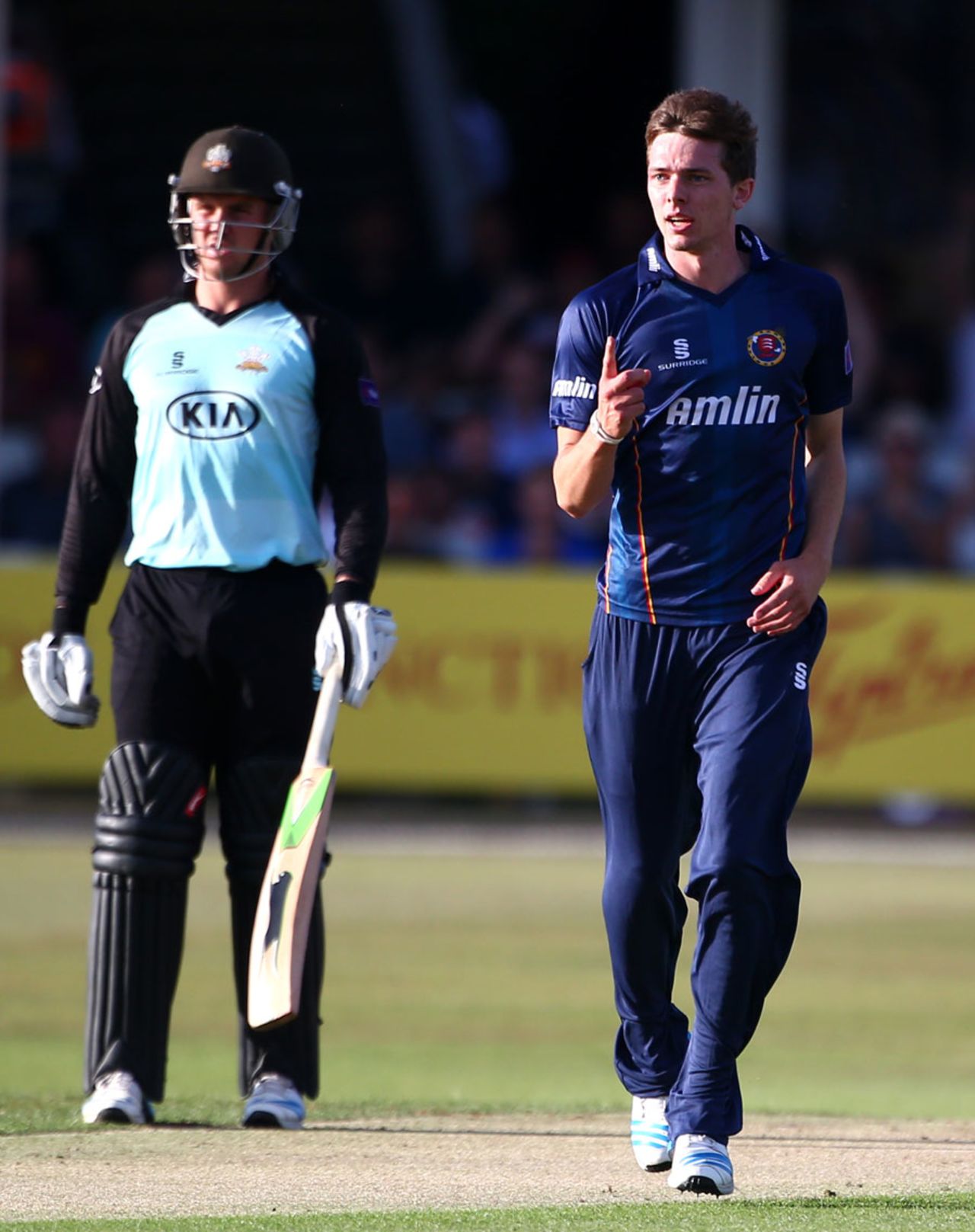 Matt Salisbury claimed the wicket of Steven Davies, Essex v Surrey, NatWest T20 Blast, South Division, Chelmsford, July 4, 2014