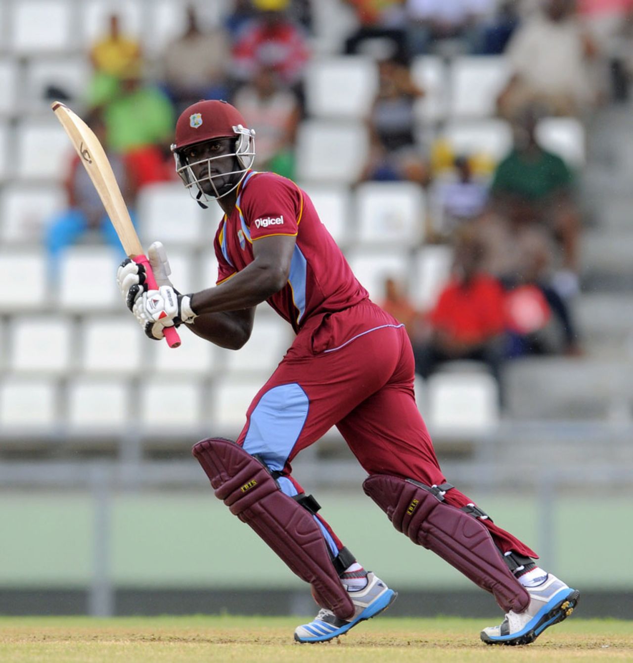 Andre Fletcher targets the leg side, West Indies v New Zealand, 1st T20I, Roseau, July 5, 2014