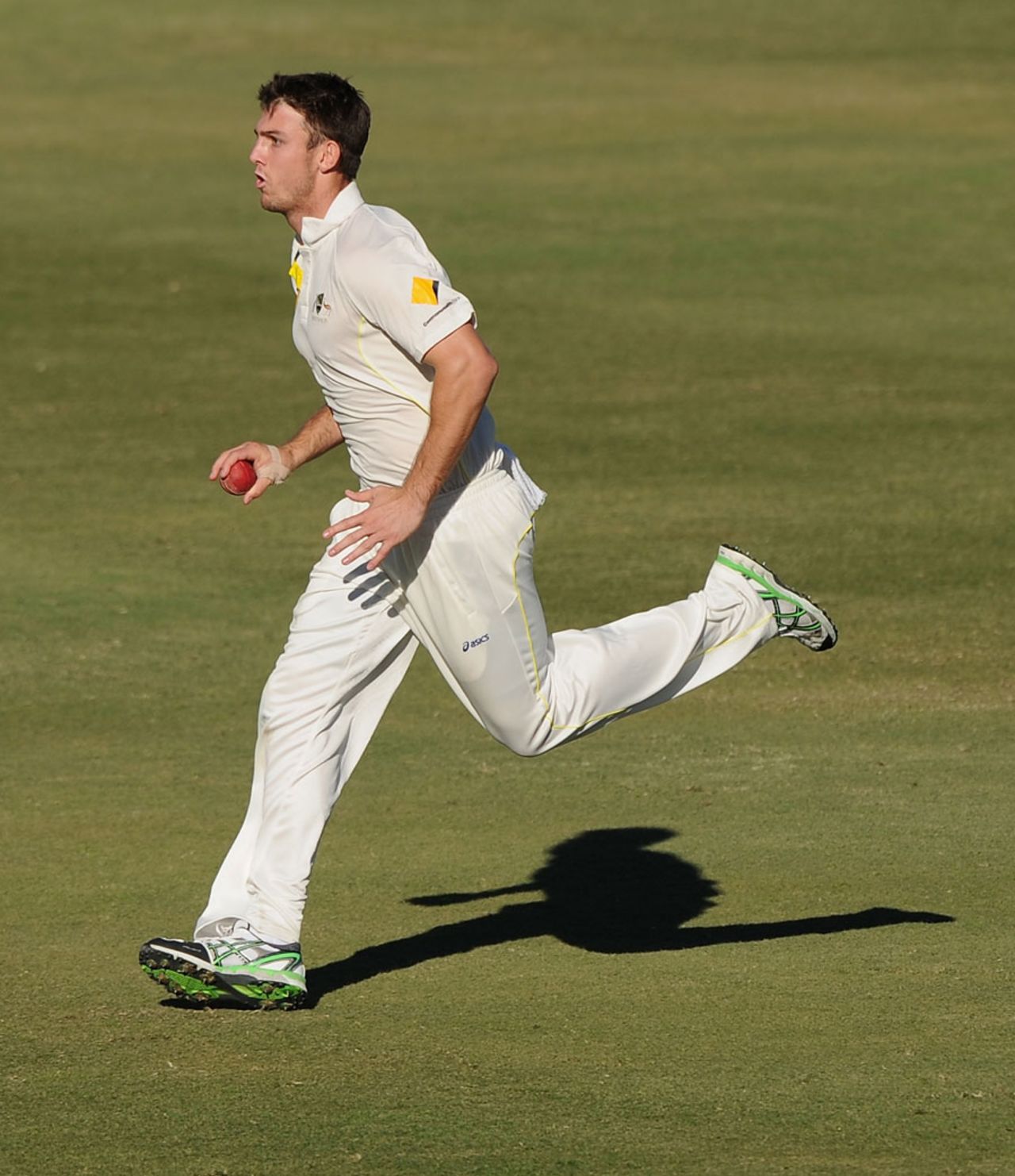 Mitchell Marsh runs in to bowl,  Australia A v India A, 1st unofficial Test, Brisbane, 1st day, July 6, 2014