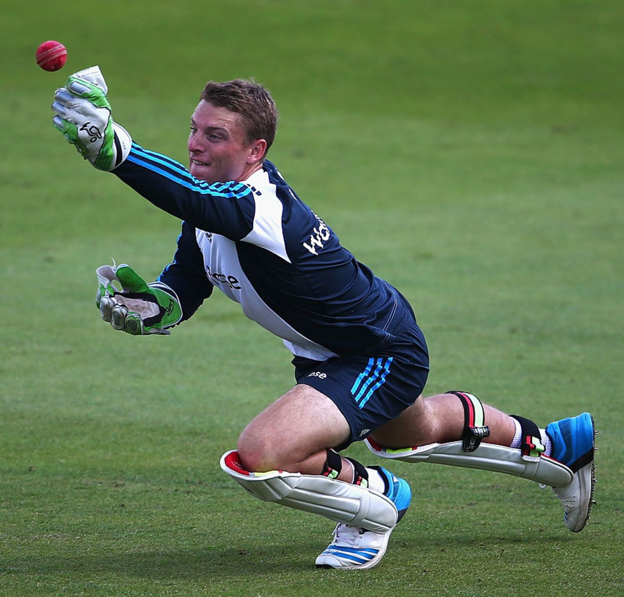 Jos Buttler trains with England after being called into the squad, Trent Bridge, July 8, 2014