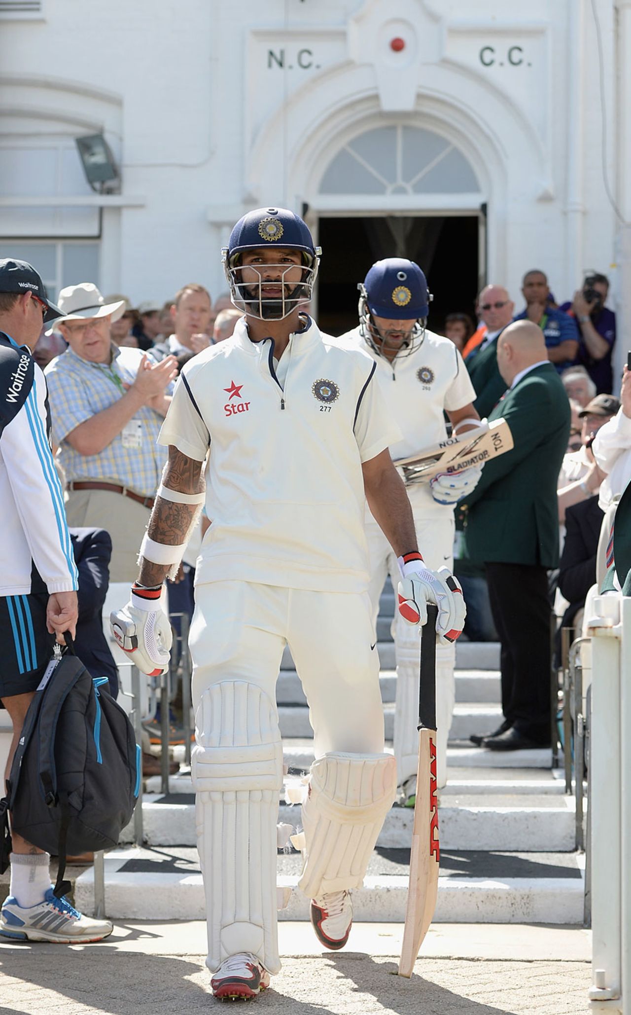 India's openers stride out to begin the Test series, England v India, 1st Investec Test, Trent Bridge, 1st day, July 9, 2014