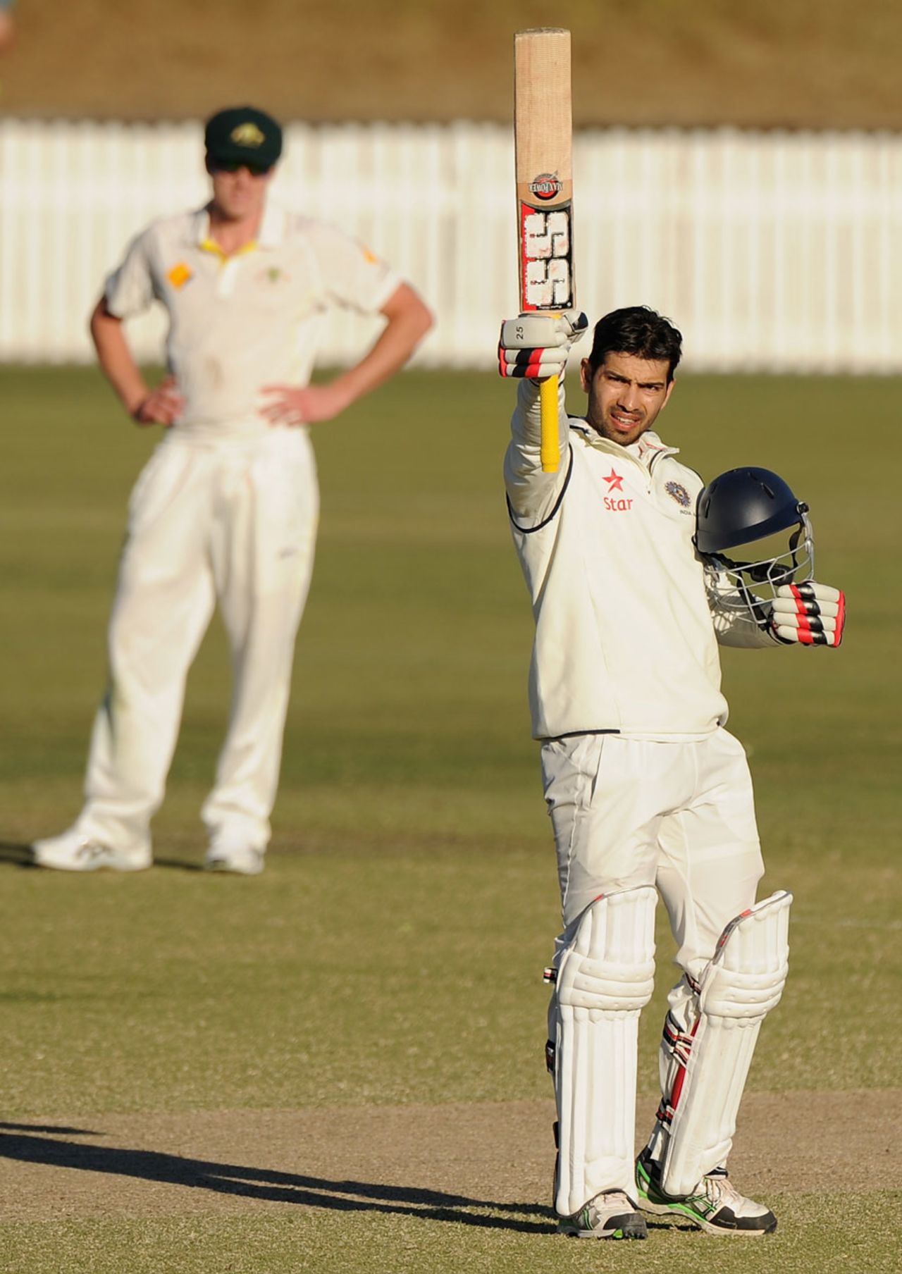 Naman Ojha scored his second century of the game, Australia A v India A, 1st unofficial Test, Brisbane, 4th day, July 9, 2014