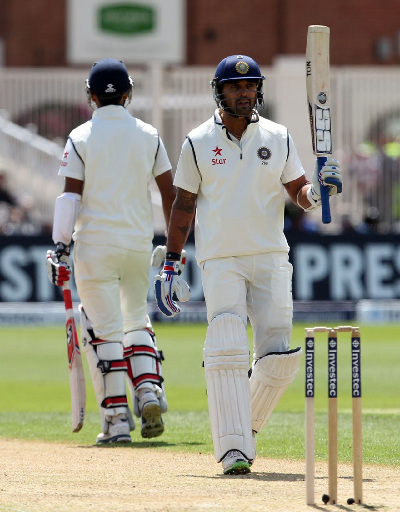 M Vijay went to a half-century in 68 balls with 11 fours, England v India, 1st Investec Test, Trent Bridge, 1st day, July 9, 2014