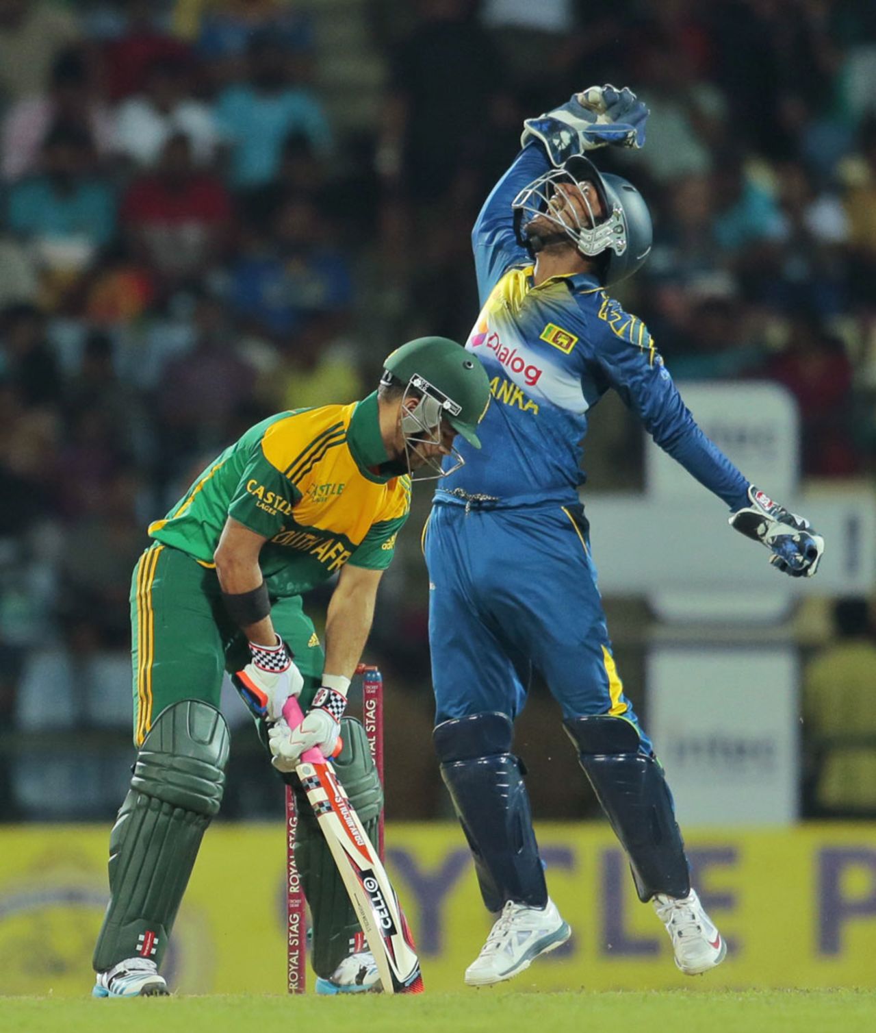 JP Duminy edged behind for 1, Sri Lanka v South Africa, 2nd ODI, Pallekele, July 9, 2014
