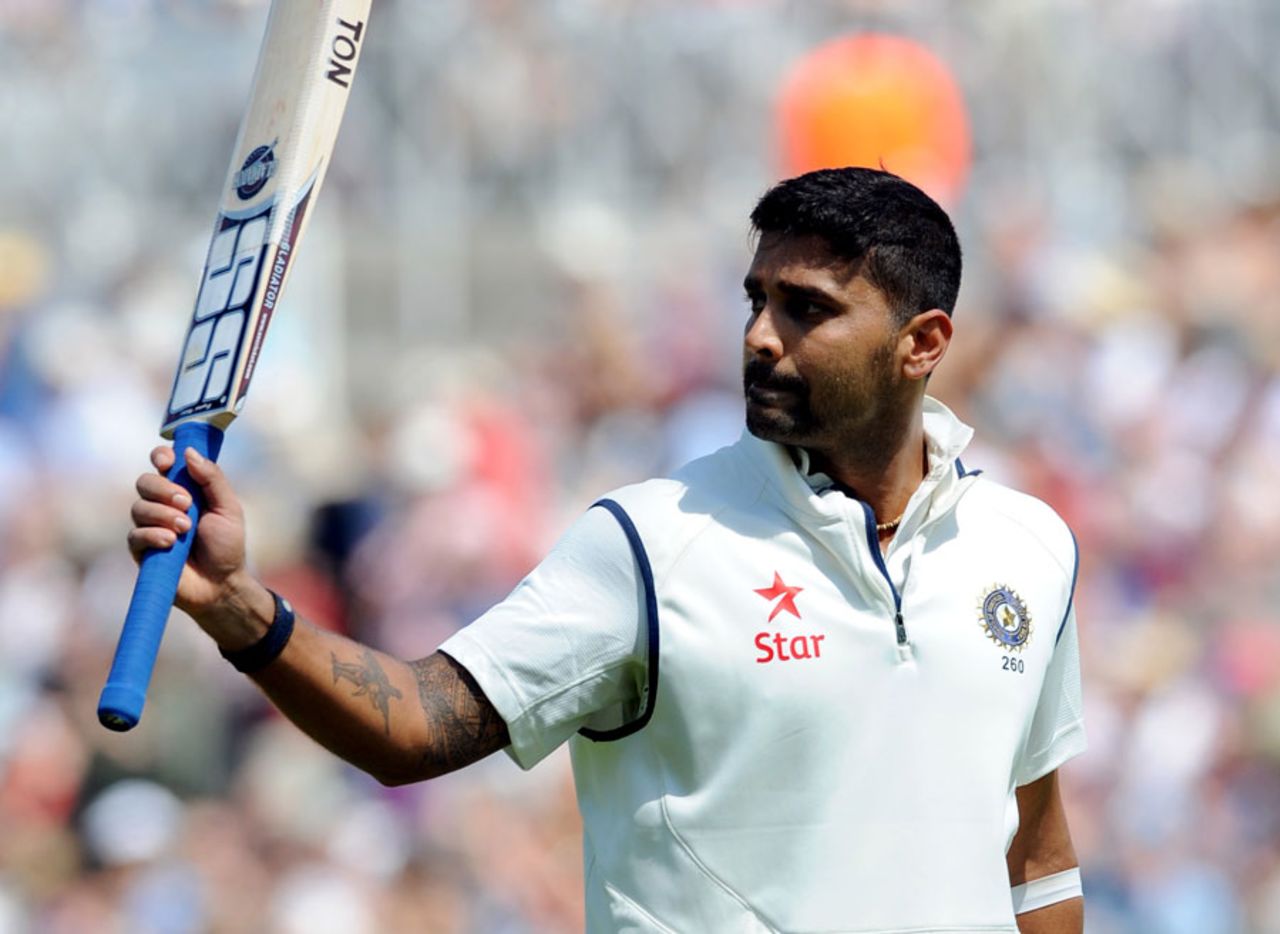 M Vijay walks back after making 146, England v India, 1st Investec Test, Trent Bridge, 2nd day, July 10, 2014