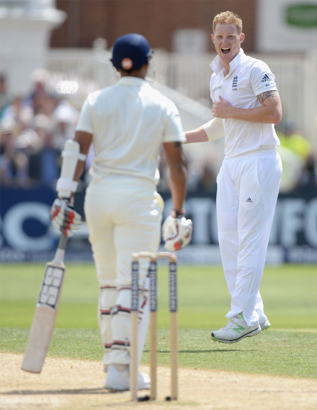 Ben Stokes snapped up Stuart Binny with a teaser outside off, England v India, 1st Investec Test, Trent Bridge, 2nd day, July 10, 2014