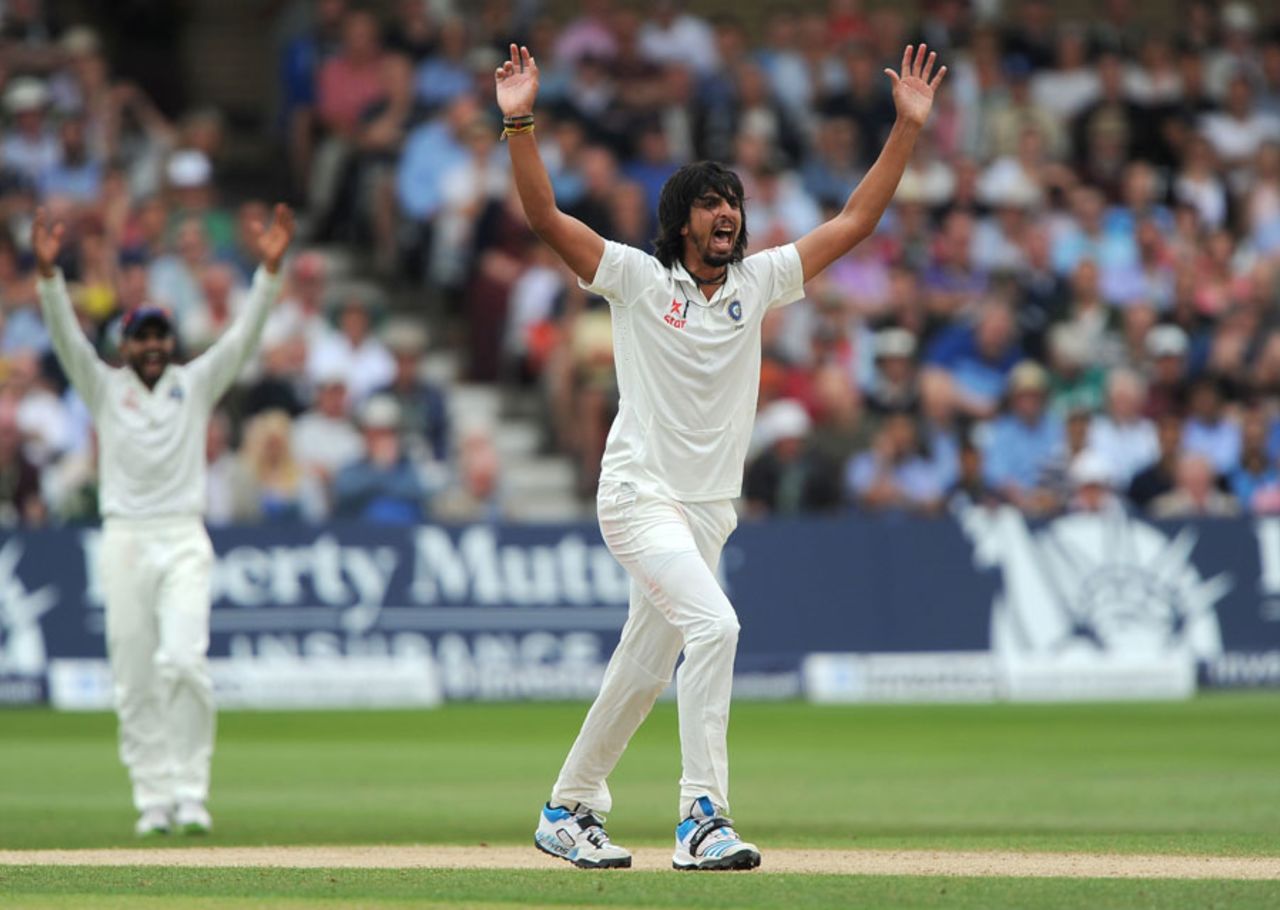 Ishant Sharma appeals unsuccessfully for a wicket, England v India, 1st Investec Test, Trent Bridge, 3rd day, July 11, 2014