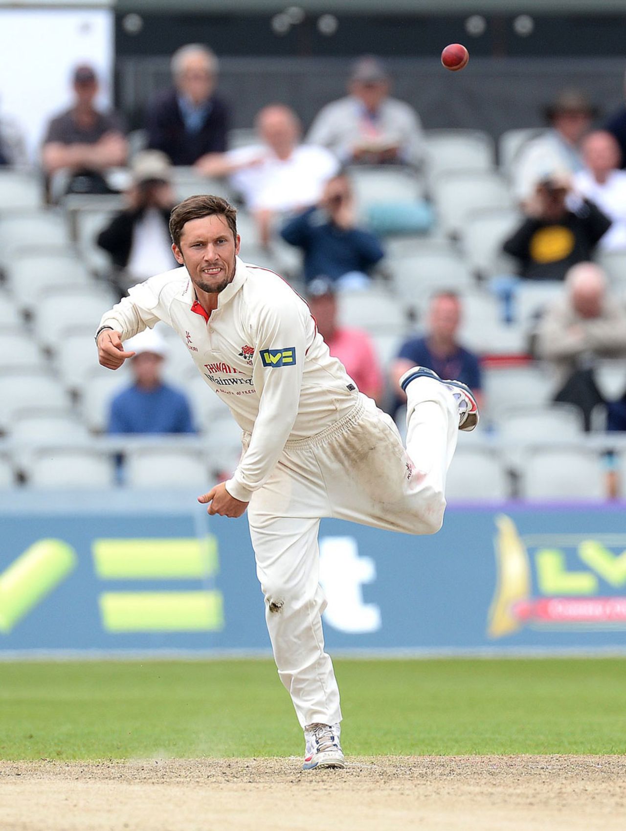 Simon Kerrigan picked up 3 for 94, Lancashire v Somerset, County Championship, Division One, Old Trafford, June 3, 2014