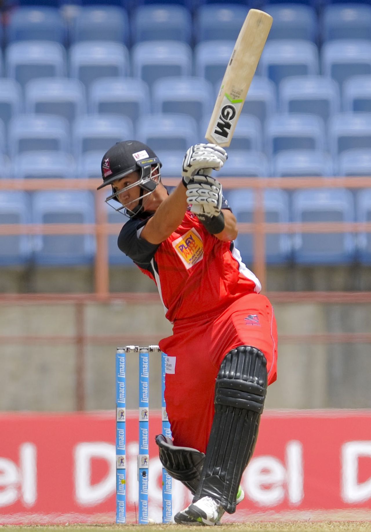 Ross Taylor drives on his way to 62, Red Steel v Barbados Tridents, CPL 2014, Grenada, July 12, 2014

