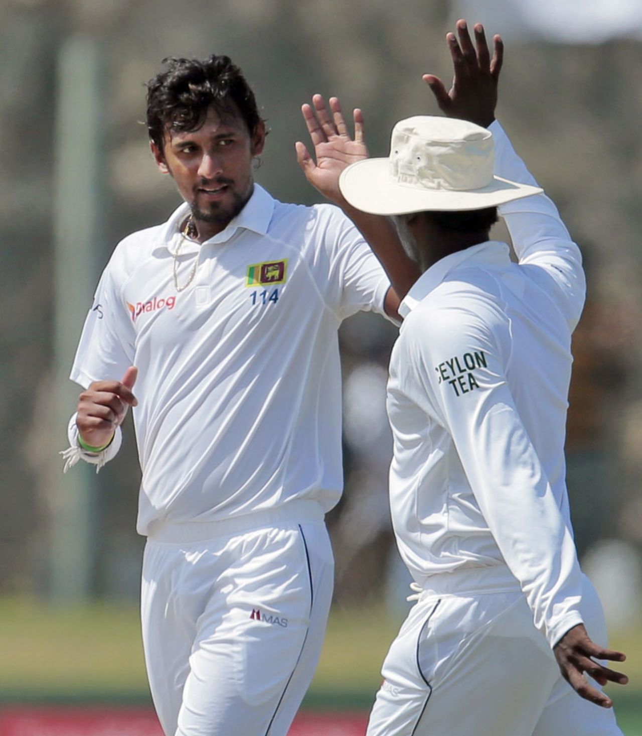 Suranga Lakmal celebrates a wicket, Sri Lanka v South Africa, 1st Test, Galle, 2nd day, July 17, 2014