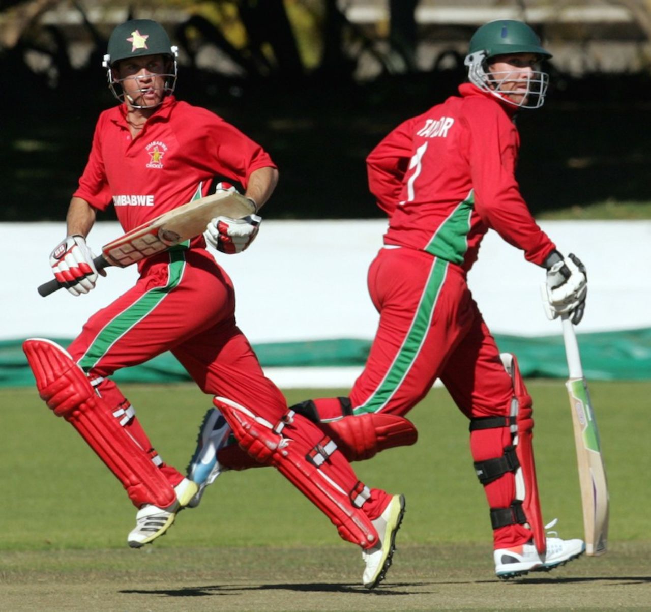 Sean Williams (left) and Brendan Taylor played central parts in the chase, Zimbabwe v Afghanistan, 1st ODI, Bulawayo, July 18, 2014
