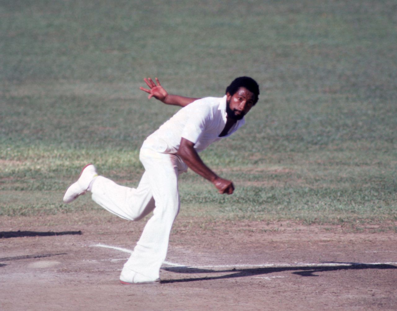 Andy Roberts took five in the match, West Indies v England, 1st Test, Port-of-Spain, February 1981