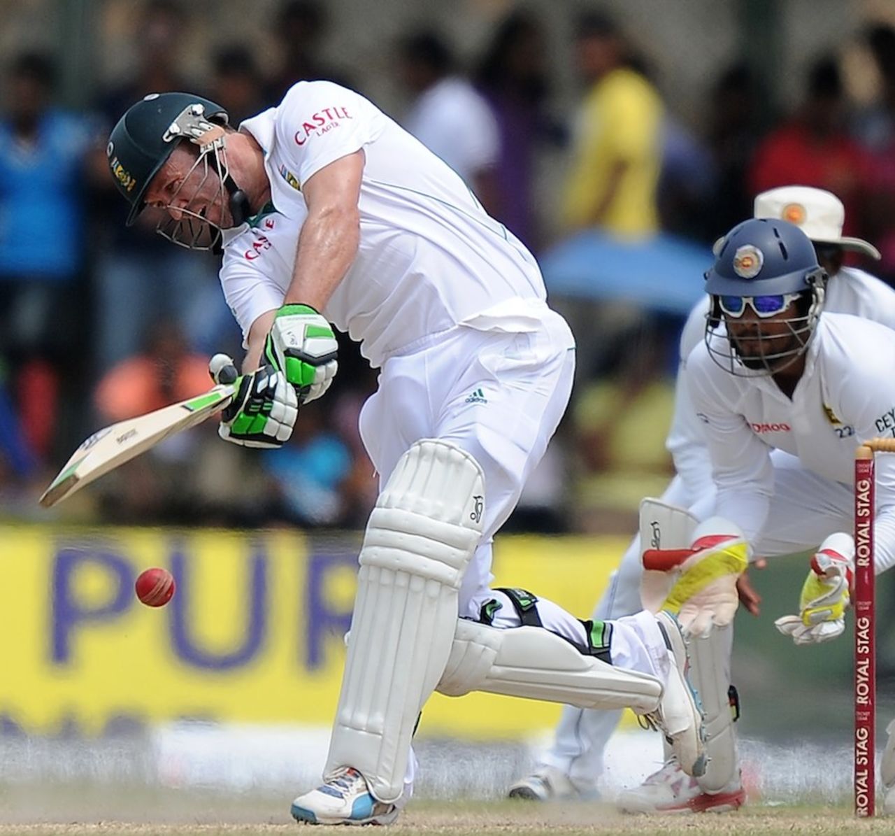AB de Villiers was aggressive against the spinners, Sri Lanka v South Africa, 1st Test, Galle, 4th day, July 19, 2014