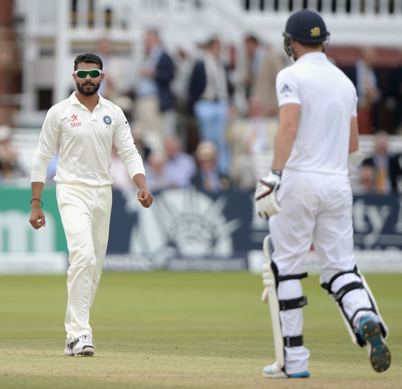 Ravindra Jadeja and James Anderson come face to face, England v India, 2nd Investec Test, Lord's, 3rd day, July 19, 2014